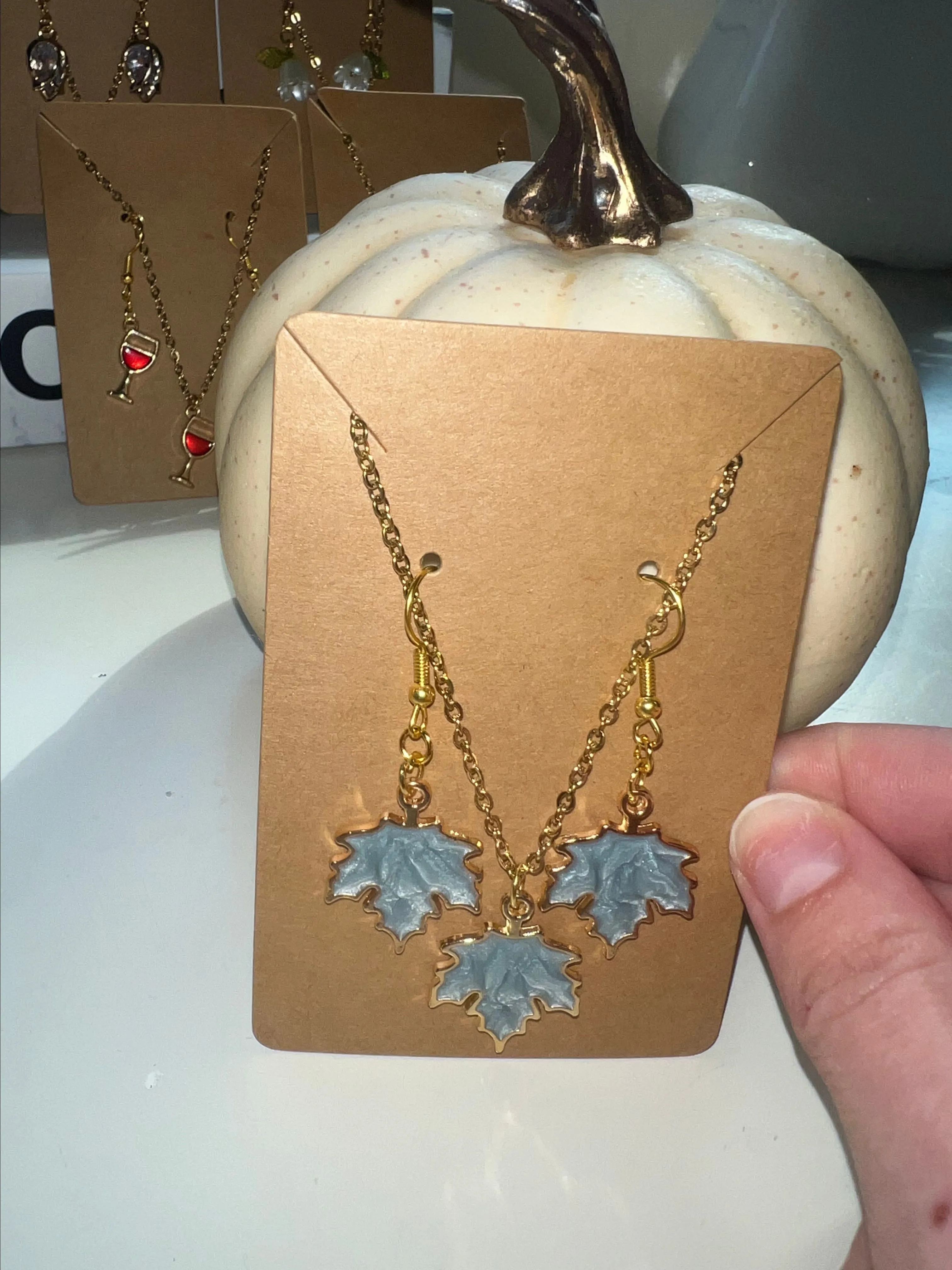 Product image for Fall leaf Necklace & earring set #11