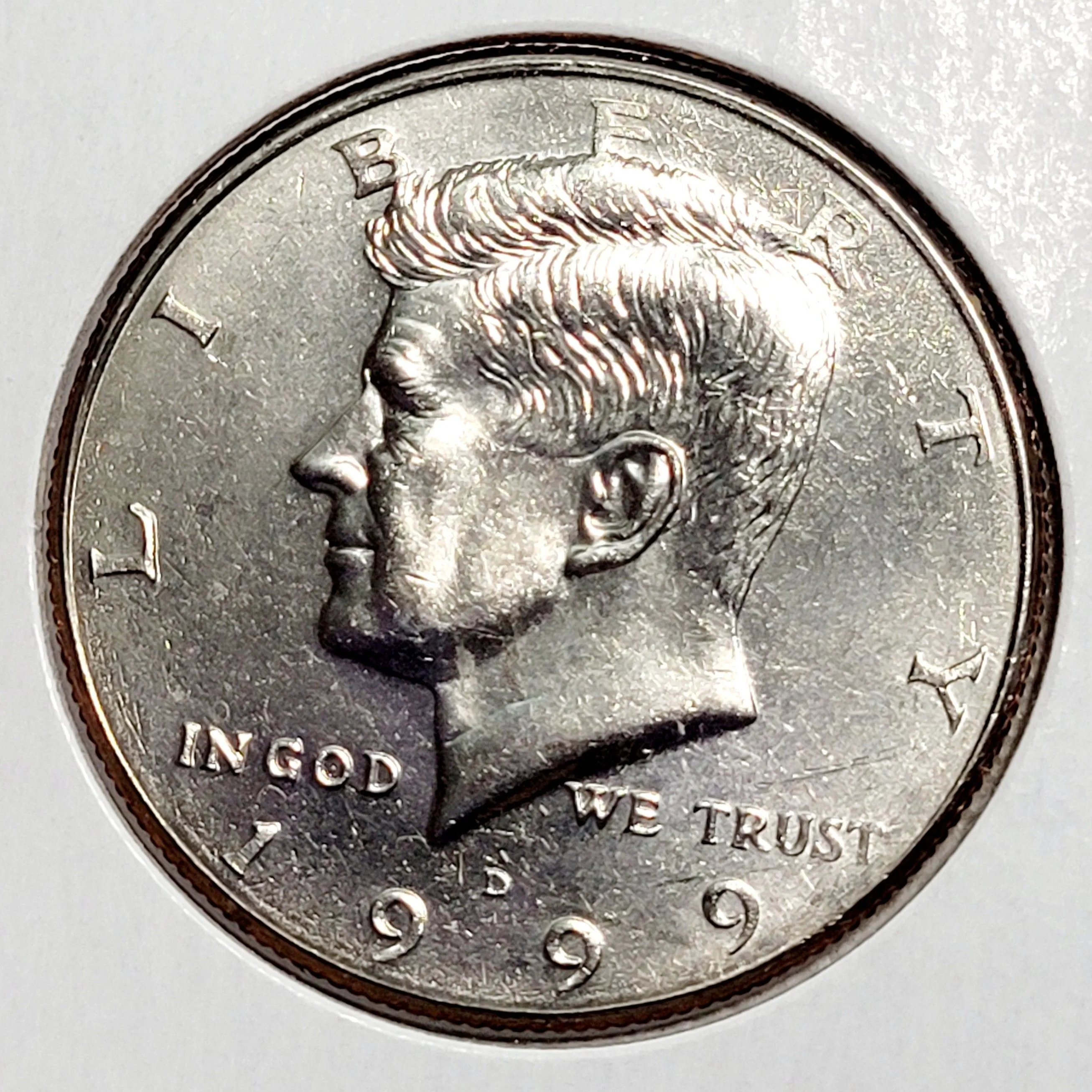 Product image for 1999 Kennedy D Half Dollar In Marked Coin Cover Uncirculated From Same Roll. (10) Coins available. T