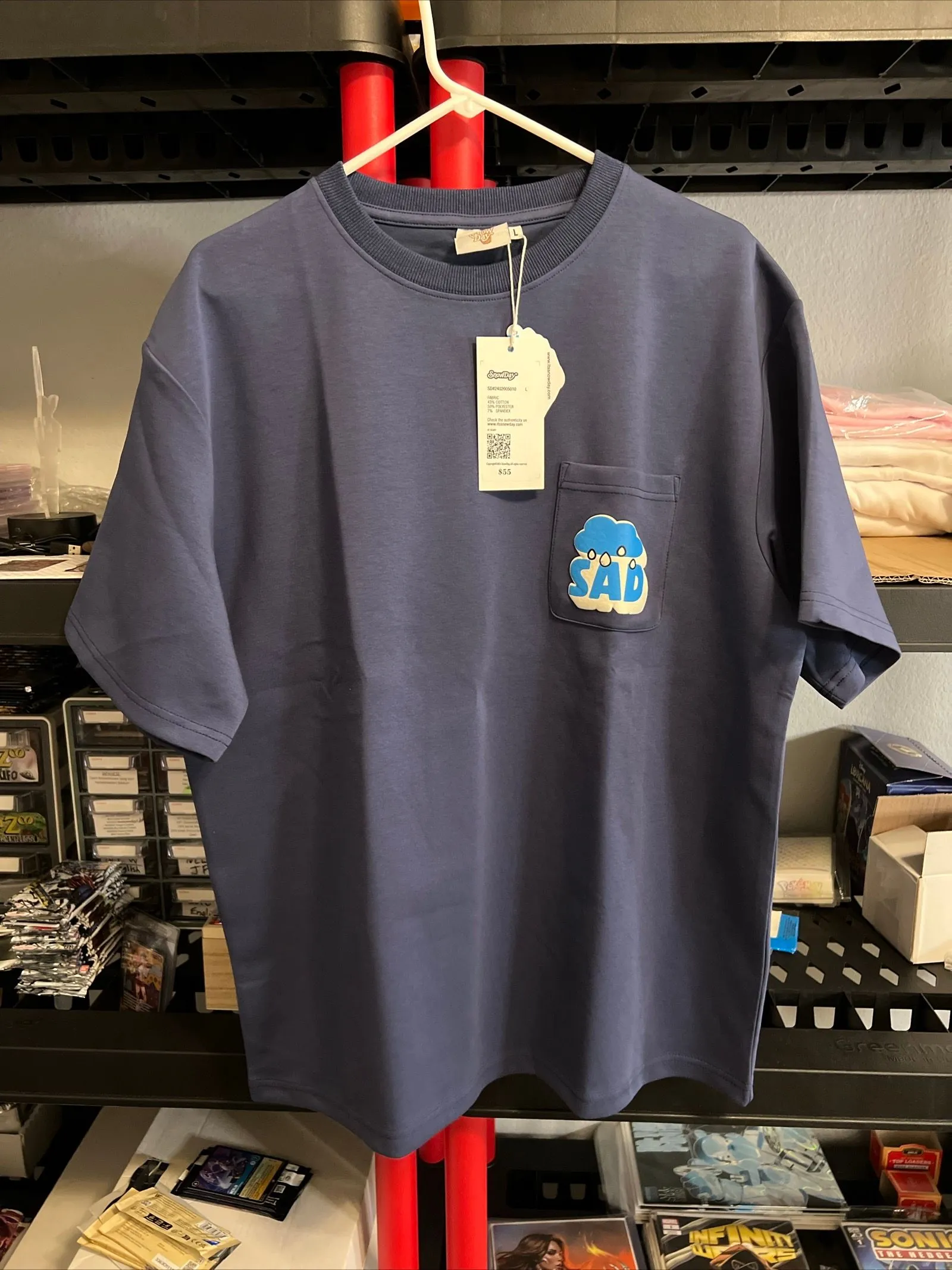 Product image for SnowDay Size Large Brand New Tshirt Sad Club - SD Sad Club- Blue