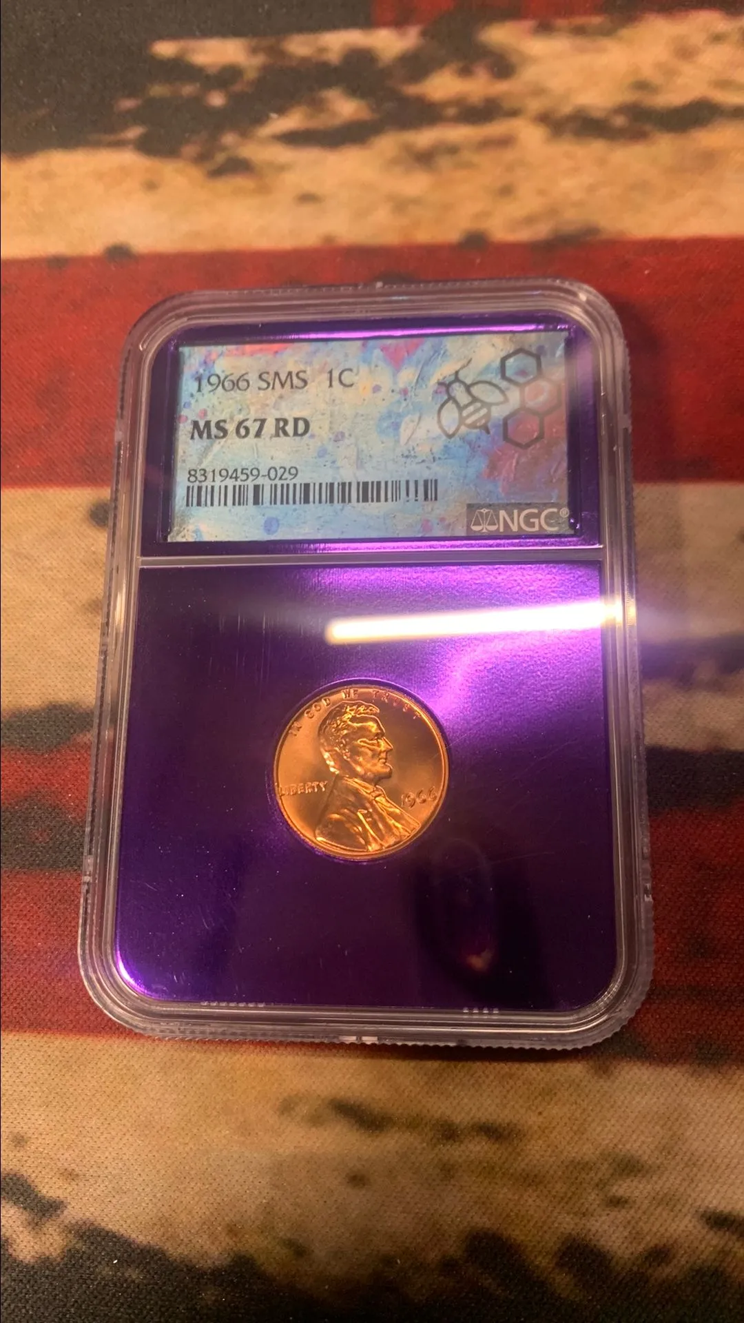 Product image for 1966 SMS MS 67 RD  Washington Quarter purple slab Trader Bae