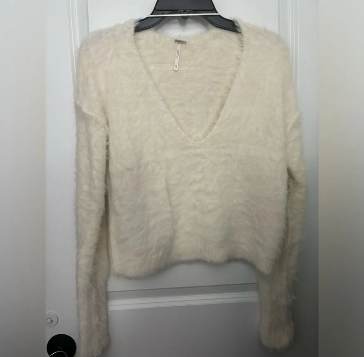 Product image for Free people fuzzy cream sweater xs nwt