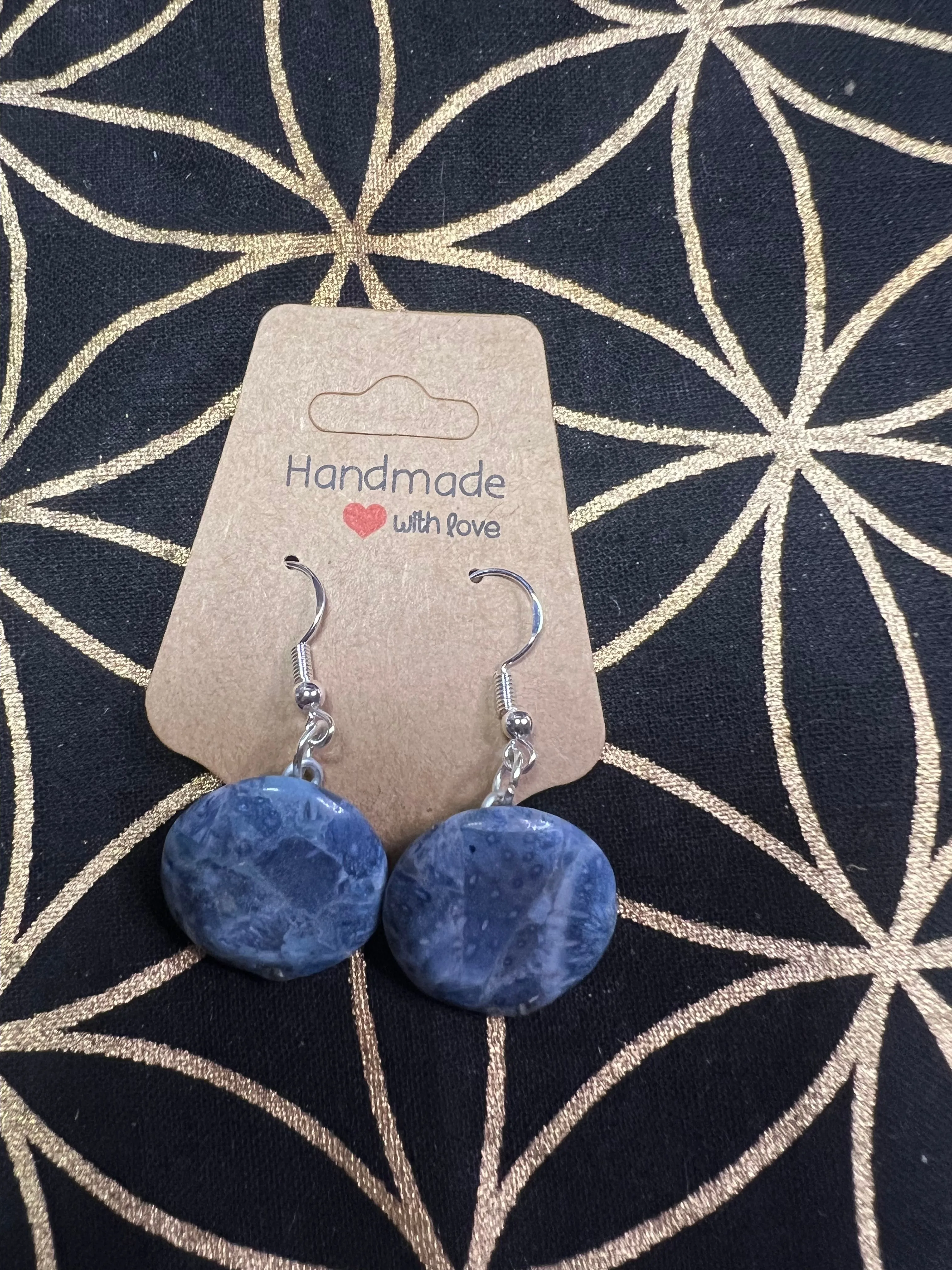 Product image for Lapis lazuli chip specimen earrings