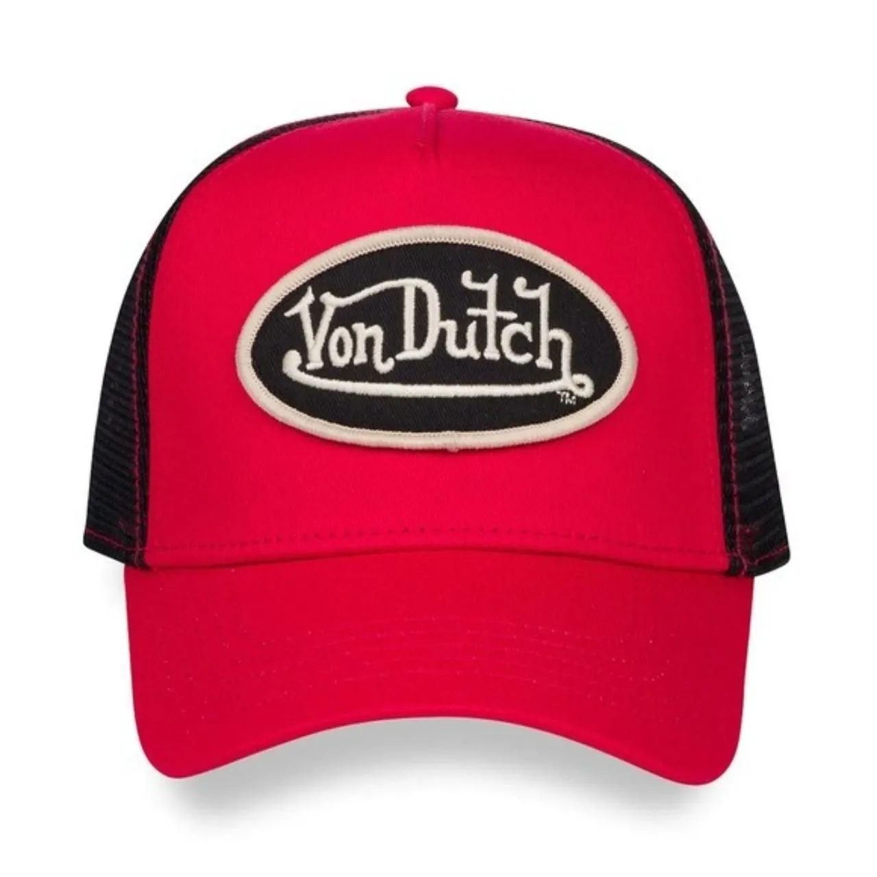 Product image for Black/Red/Cream Von Dutch Trucker Hat