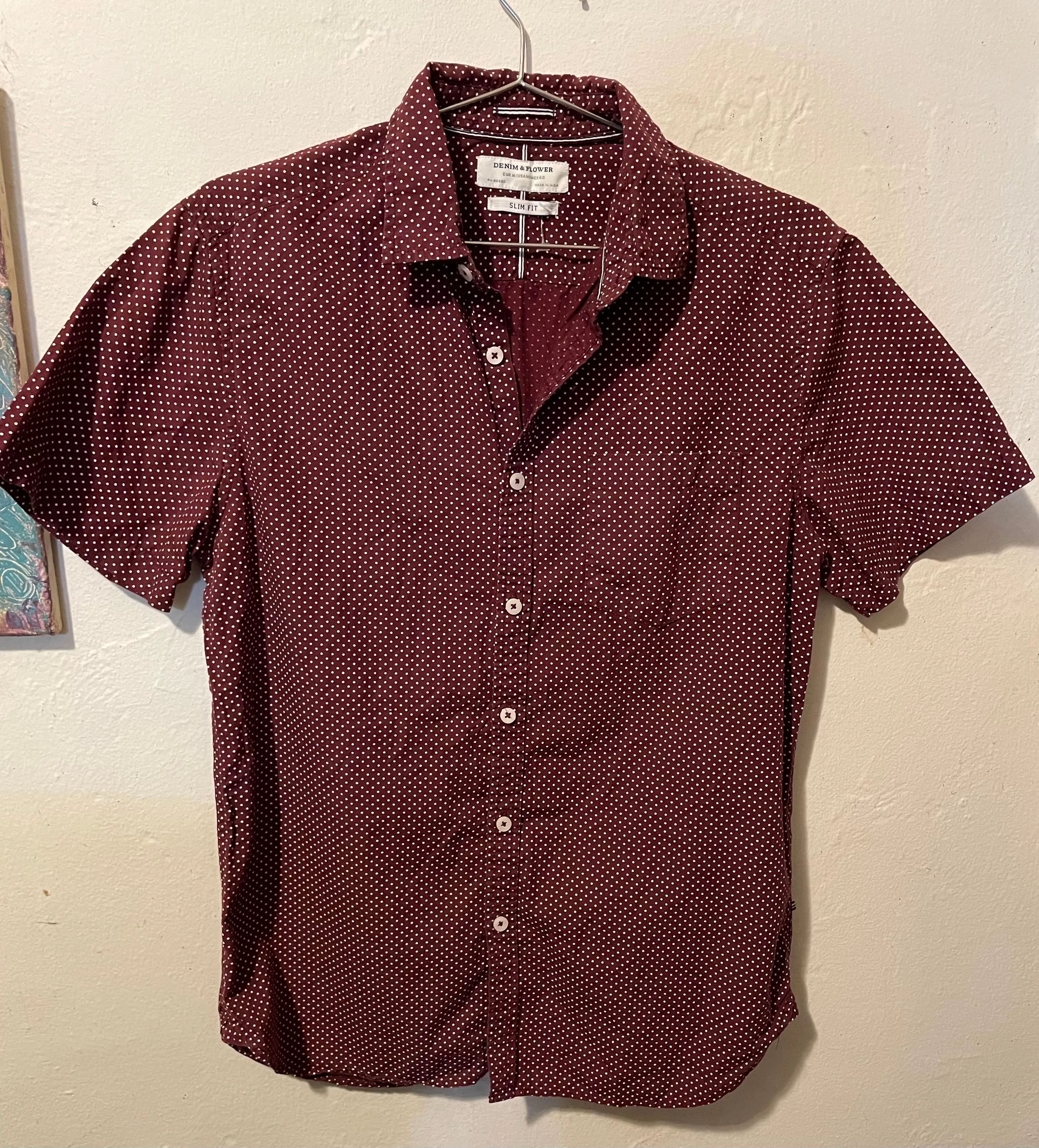 Product image for Denim and Flower Men’s short sleeve button down shirt