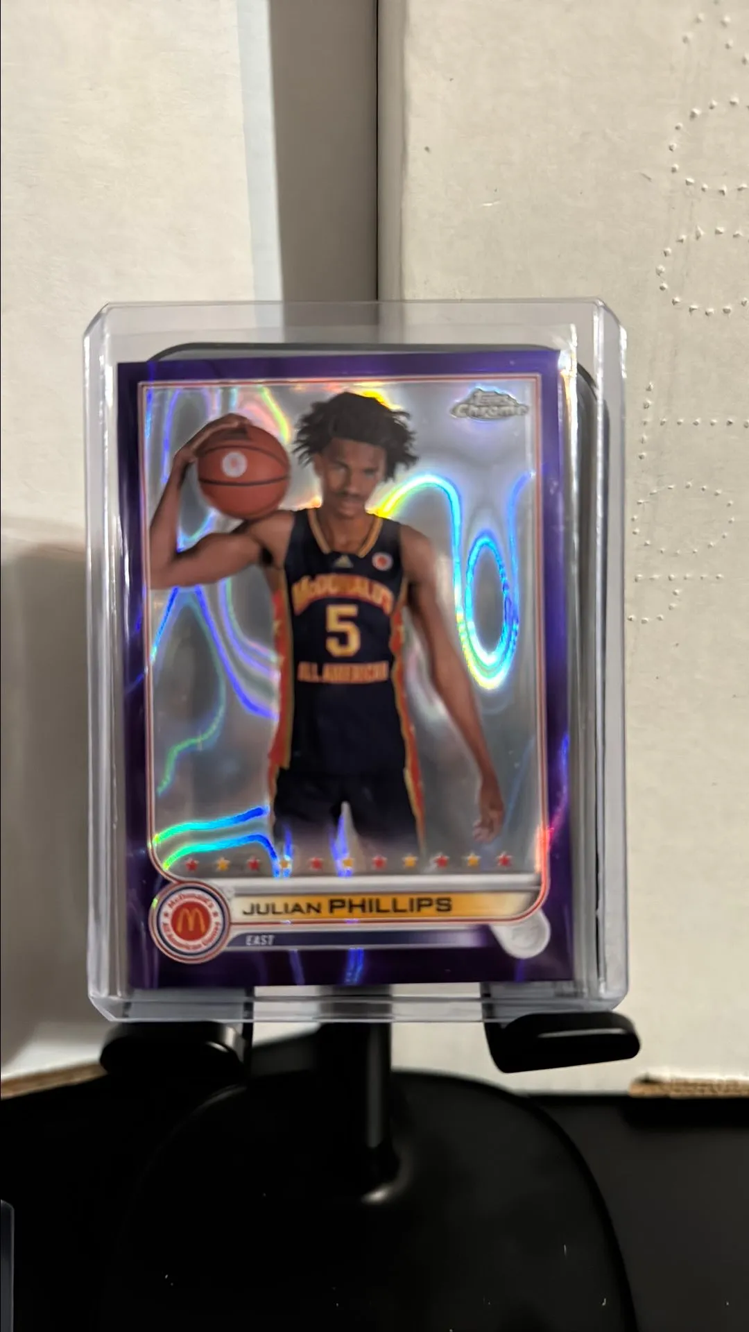 Product image for 2022 Topps Chrome McDonald's #6 Julian Phillips Purple Lava Refractor /299