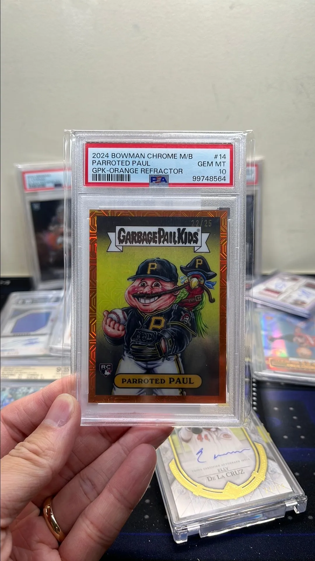Product image for 2024 Bowman Chrome Mega Box Bowman Gpk Parroted Paul 14 Gpk-Orange Refractor PSA GEM MT 10