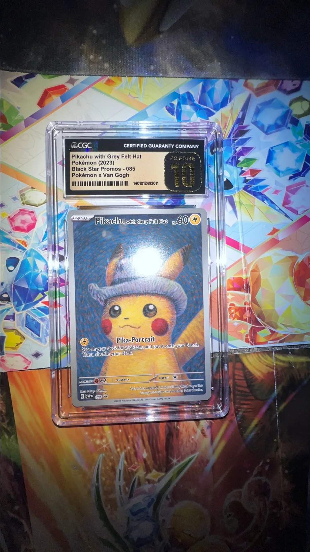 Product image for Pokémon Black Star Promo Pikachu with Grey Celt Hat! Pristine 10