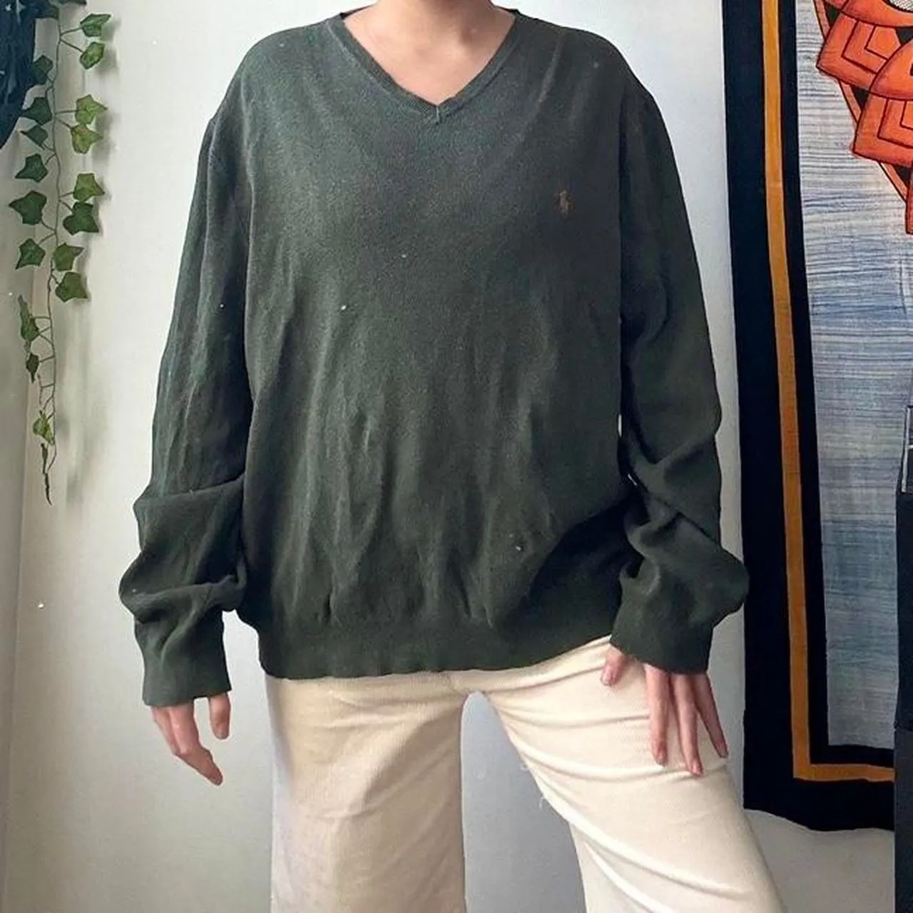 Product image for Polo Ralph Lauren Forest Green V-neck size XL