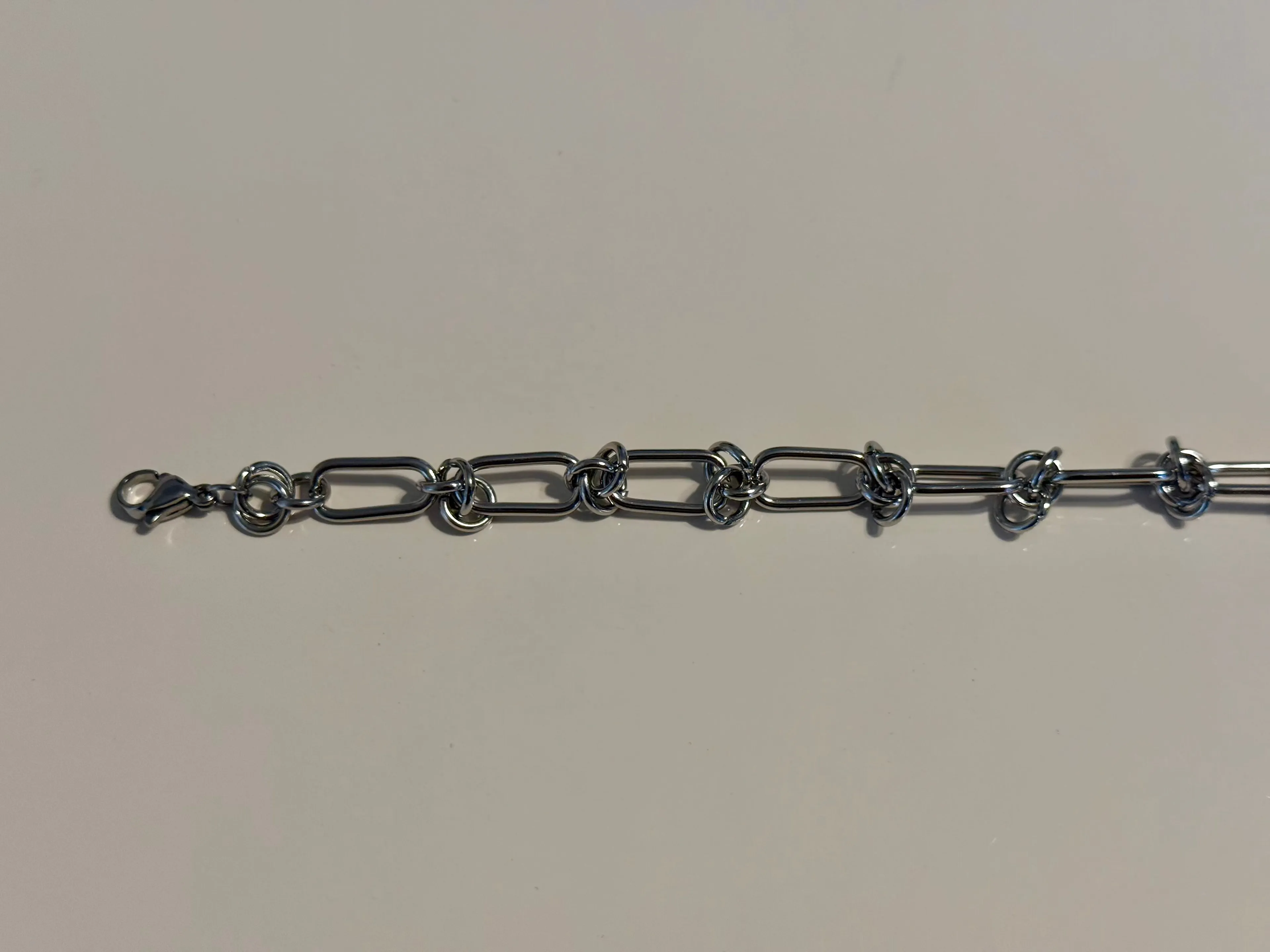 Product image for E. NEW SILVERTONE PAPERCLIP BRACELET (7 in + 2 inch extender= 9 in)