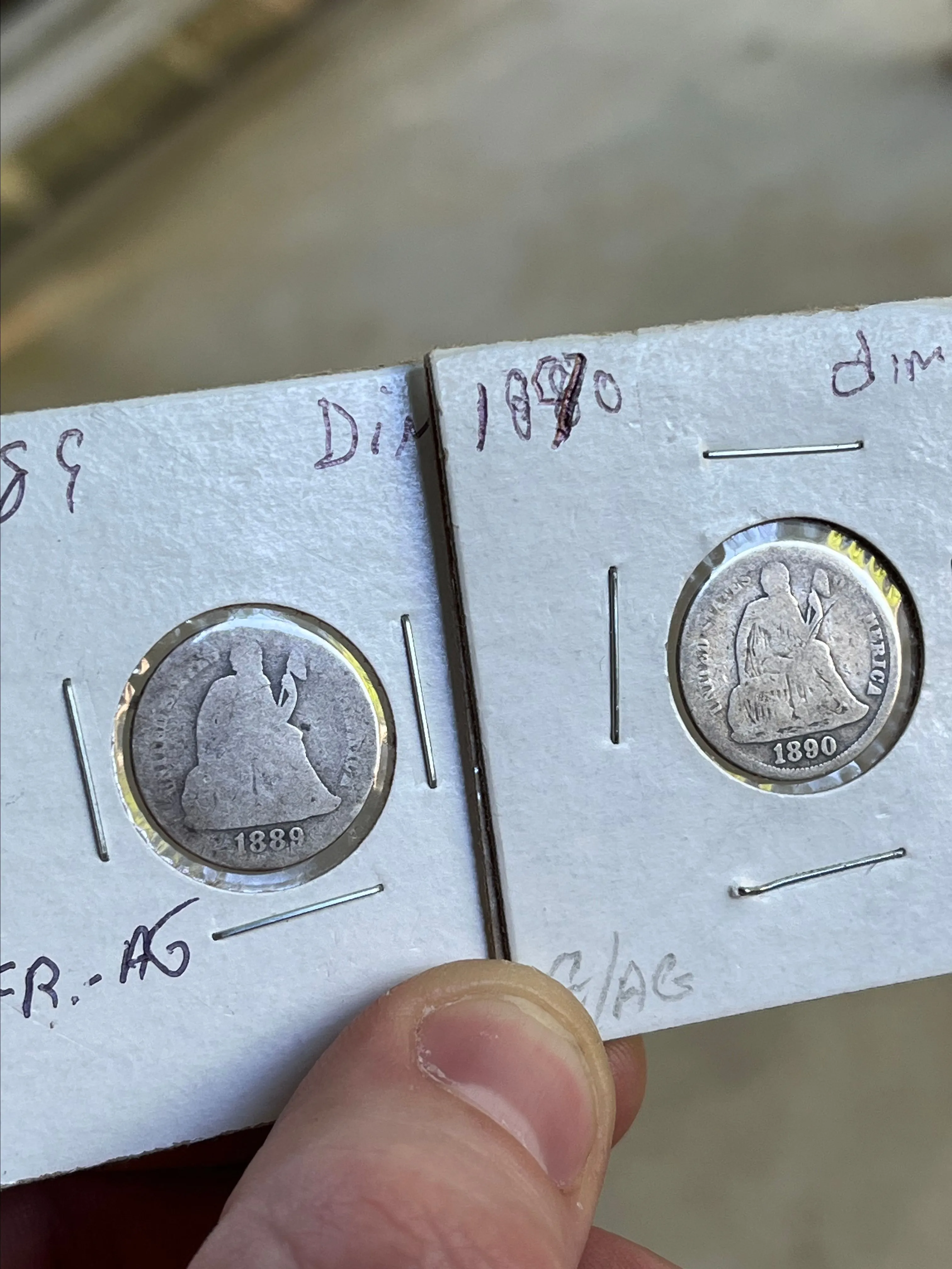 Product image for 1889 & 1890 Seated Liberty Dimes (Lot of 2!)