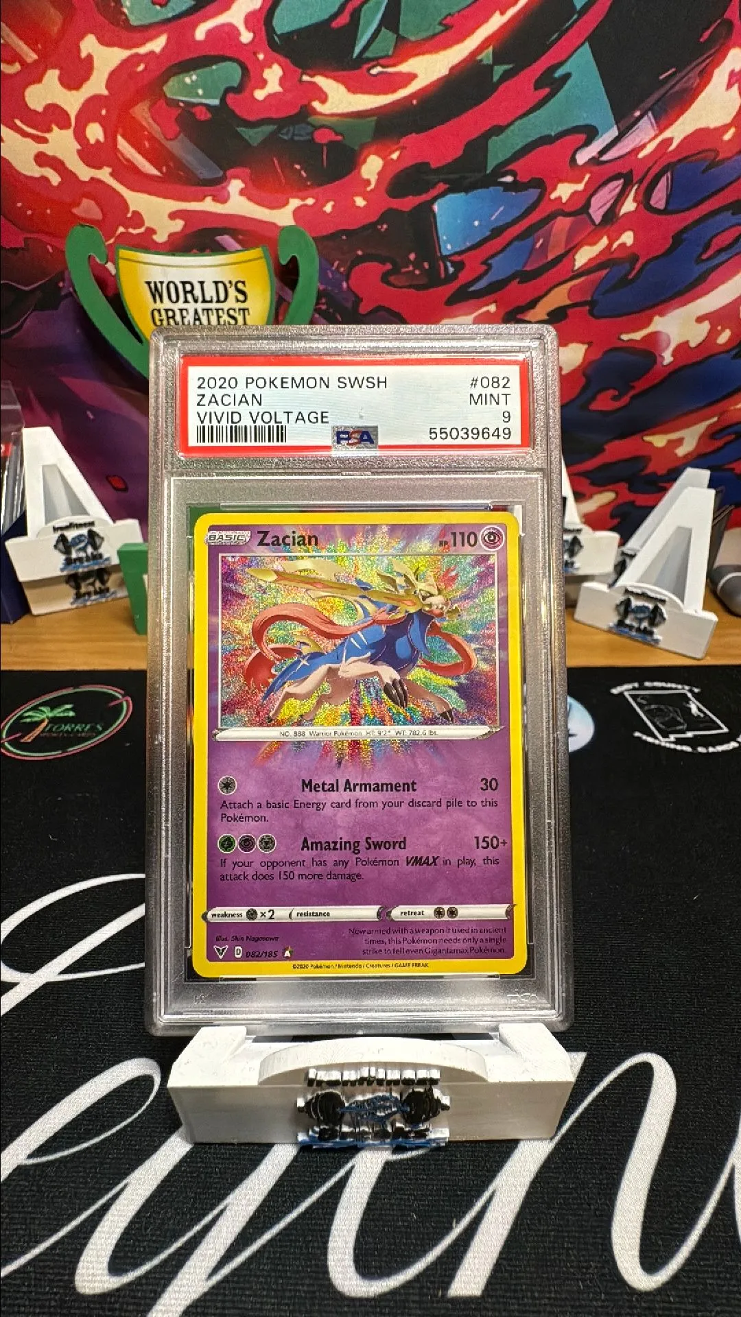 Product image for 2020 Pokemon Sword & Shield Vivid Voltage Zacian Vivid Voltage PSA MINT 9