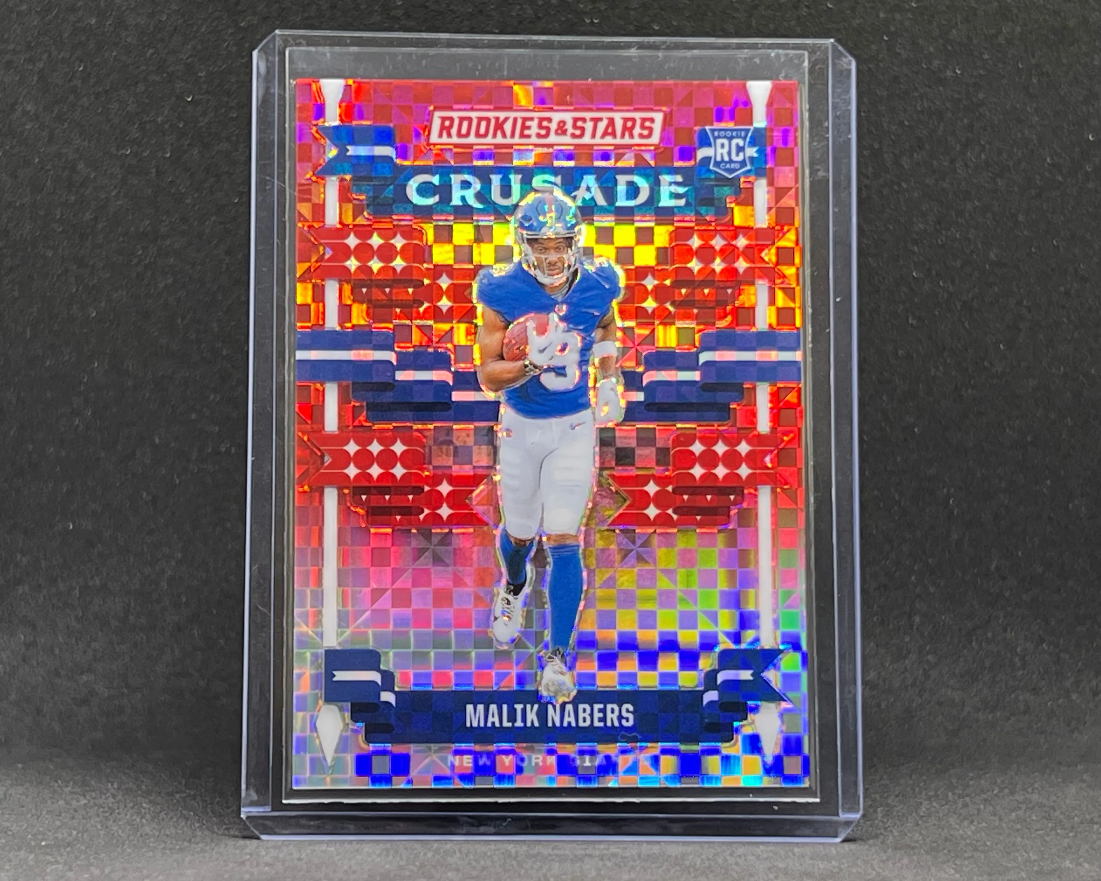 Product image for 2024 Panini Rookies & Stars Malik Nabers Red Plaid Crusade Rookie RC #C-MNS