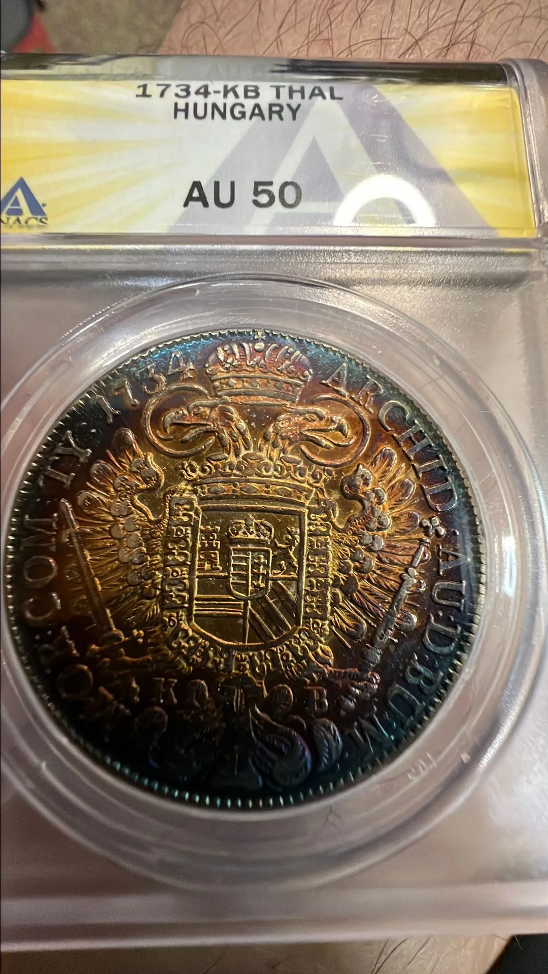 Product image for 1734 Hungary Thaler AU50 BLAZER TONED