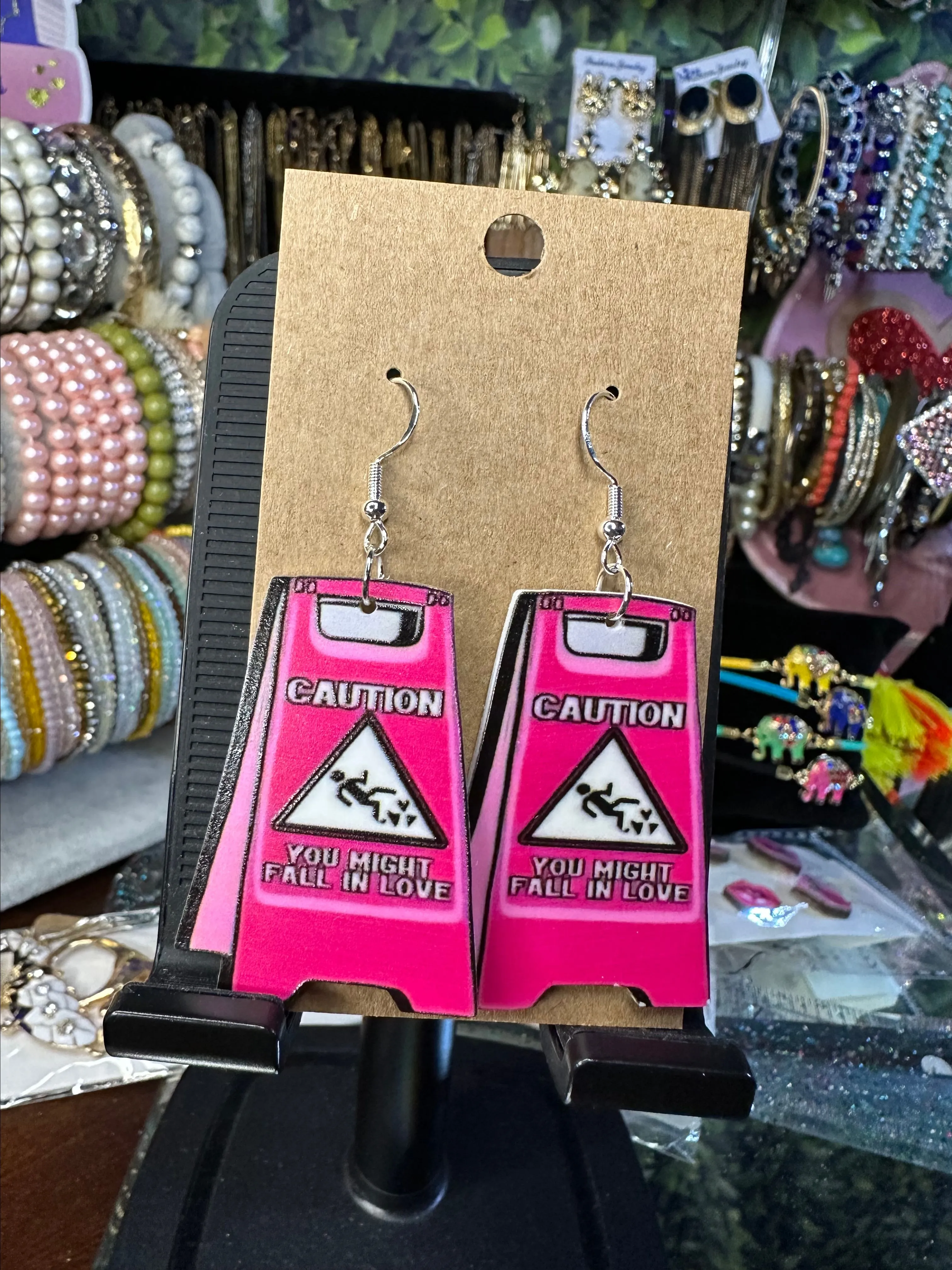 Product image for Caution love earrings