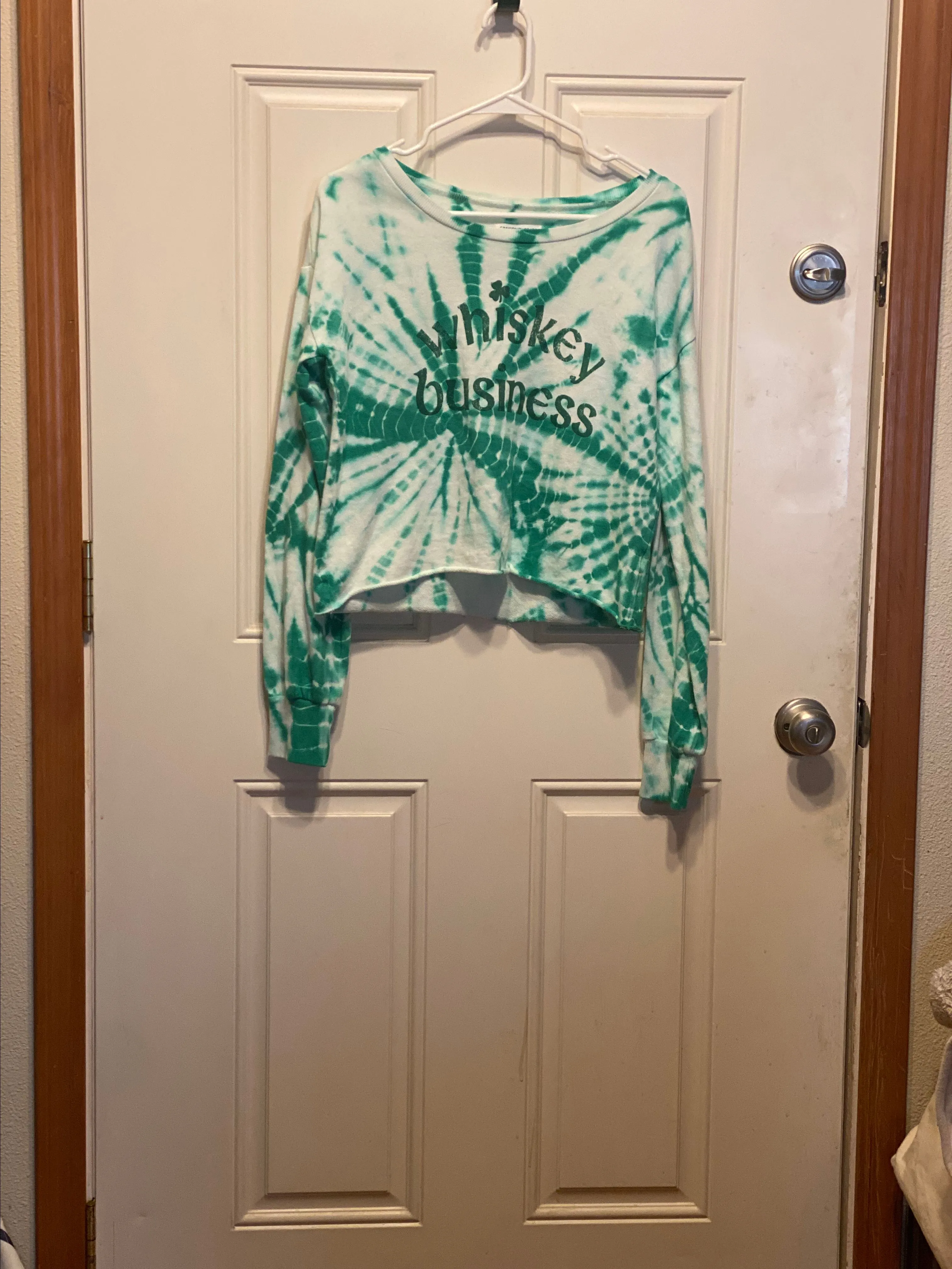 Product image for St Patrick’s Whiskey Business Crop Lightweight Sweatshirt size xs