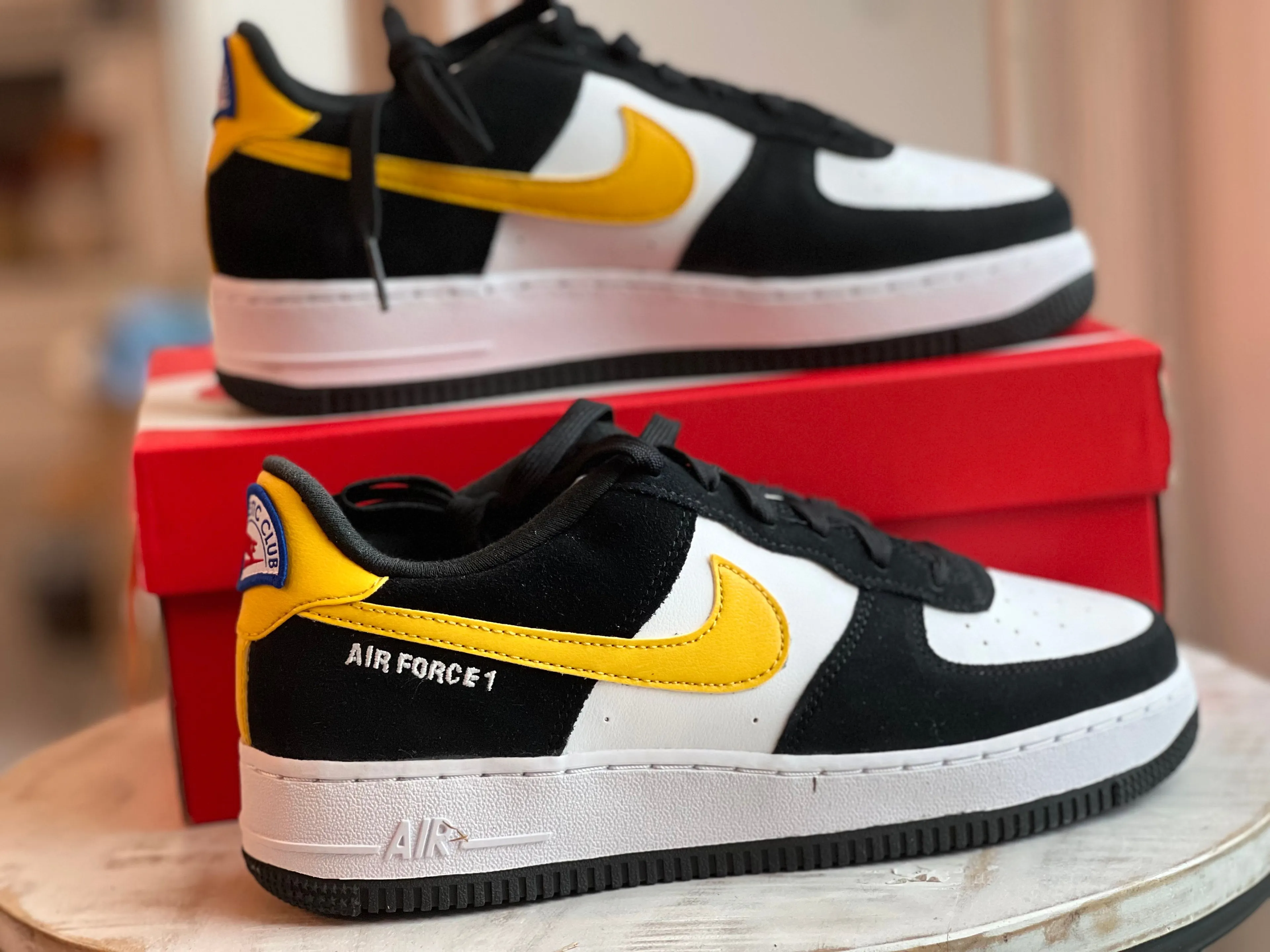 Product image for Nike Air Force 1 Athletic Club Black University Gold Size 7y 8.5w