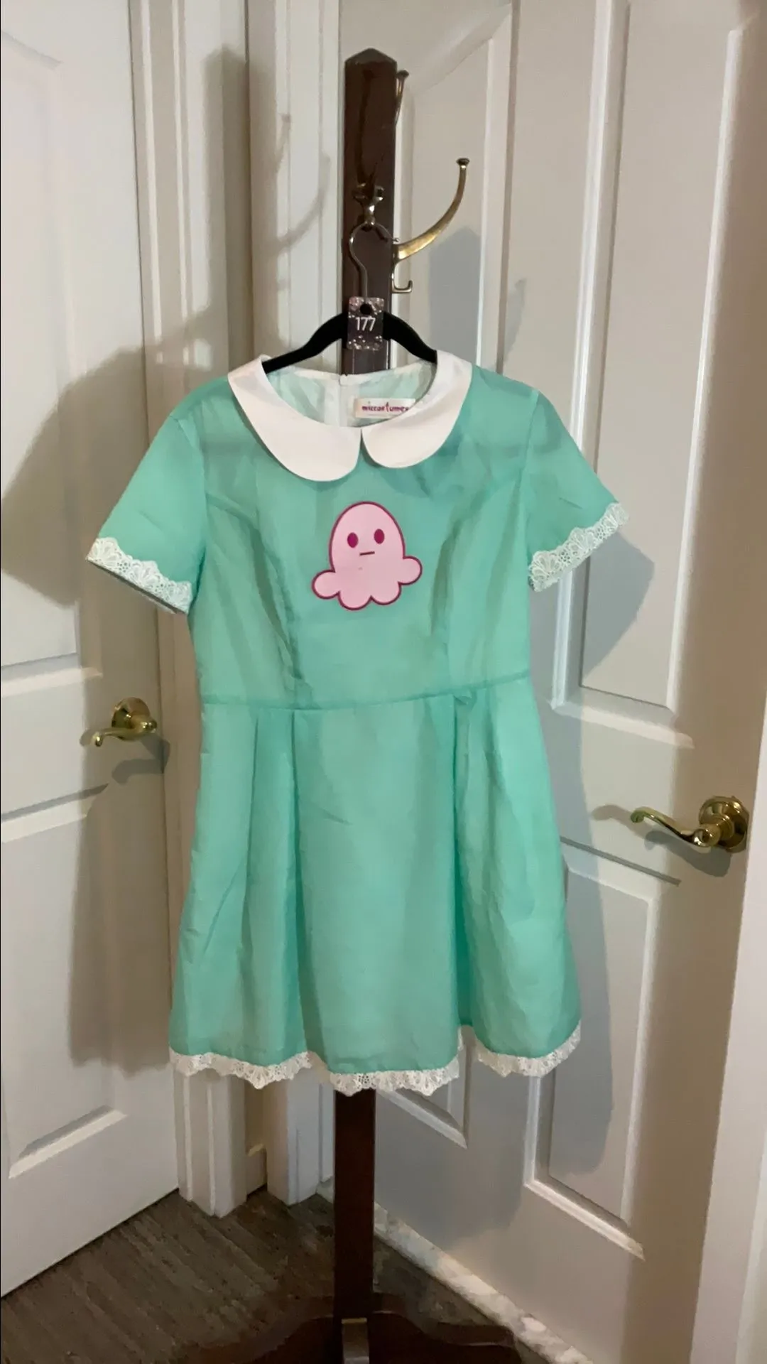 Product image for 177 Miccostumes Size Large Disney Princess Butterfly Costume Green Dress Pink Ghost