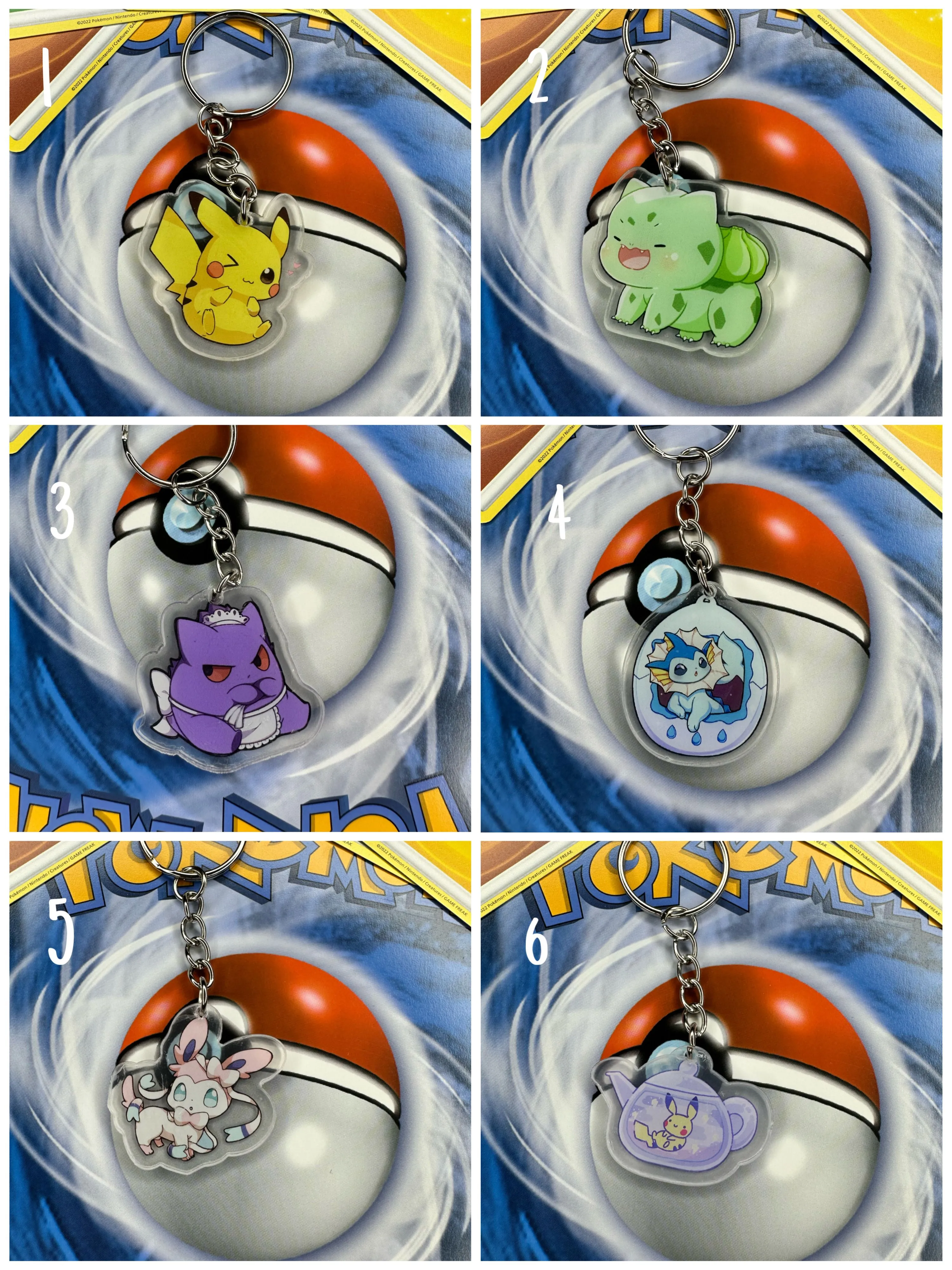 Product image for HOMEMADE KAWAII POKÉMON KBK KEYCHAINS