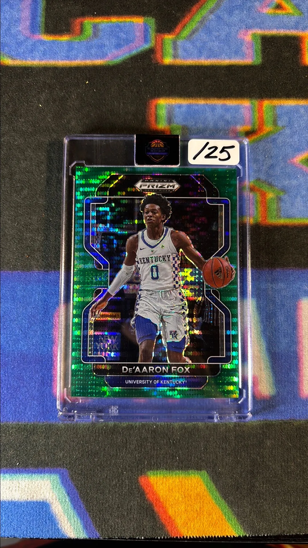 Product image for 2022 Panini Prizm Draft Picks De'Aaron Fox /25 Green Pulsar