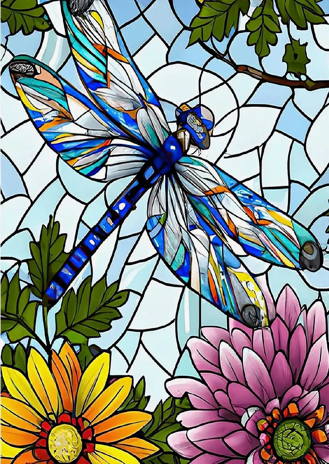 Product image for #923 Blue Dragonfly 30cm X 30cm Diamond Painting Art Kit
