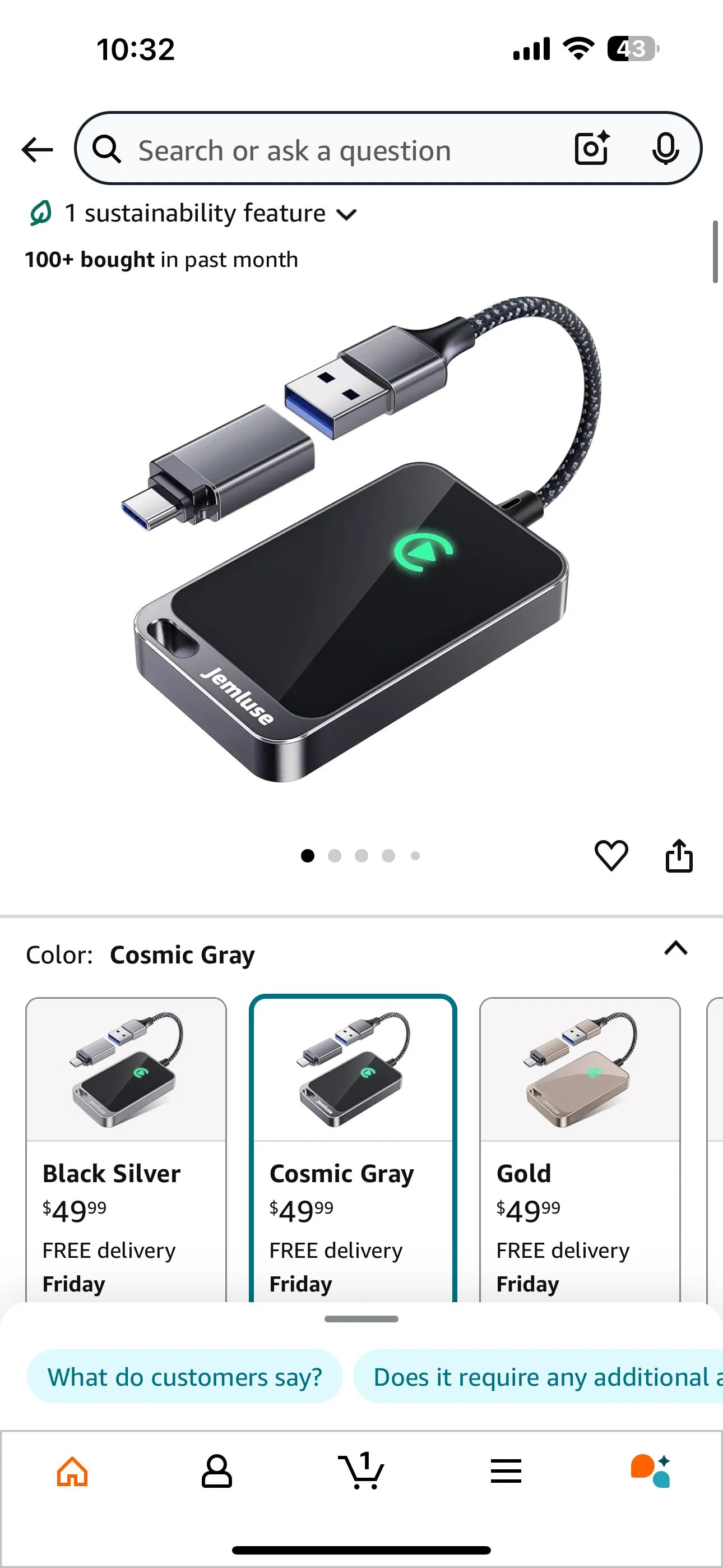 Product image for Wireless CarPlay Adapter for Apple - Stable Fast Connection for Convert Factory Wired to Wireless Ca