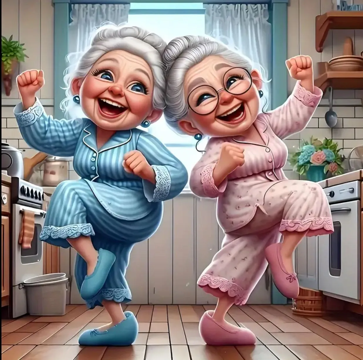 Product image for #260 Pajama Dancing 20cm X 20cm Diamond Painting Art Kit
