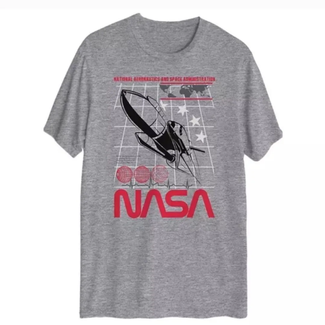 Product image for Mens 2XL NASA Gray NEW Graphic T-Shirt Short Sleeve Cotton Crew Neck