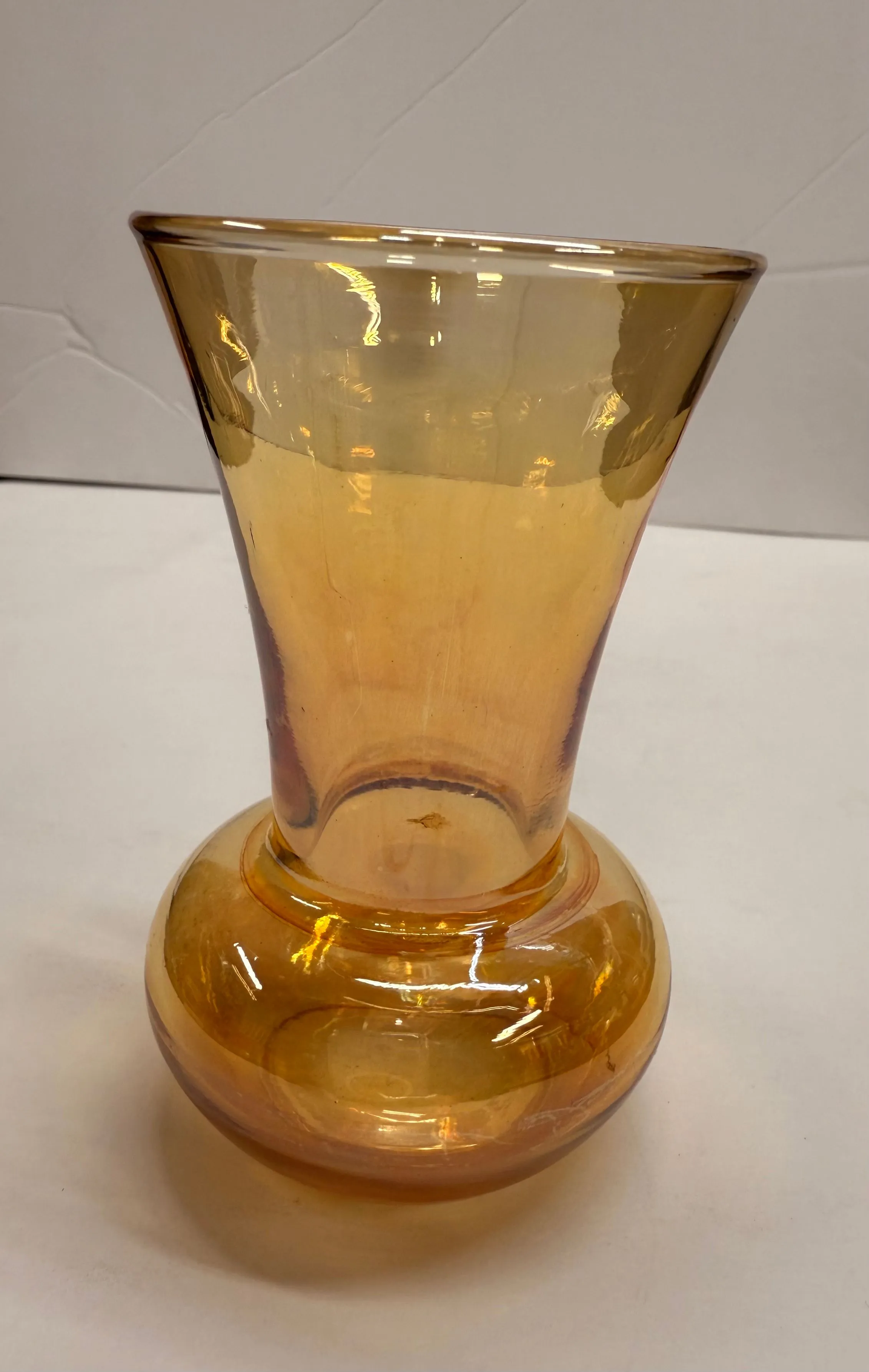 Product image for 1080 Vintage Bartlett Collins Amber Iridescent Mini Bud Vase