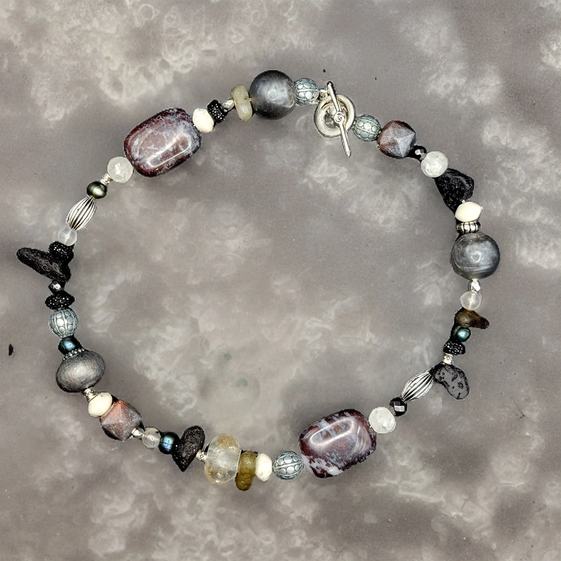 Product image for 5-16. Bloodstone, Blended Necklace