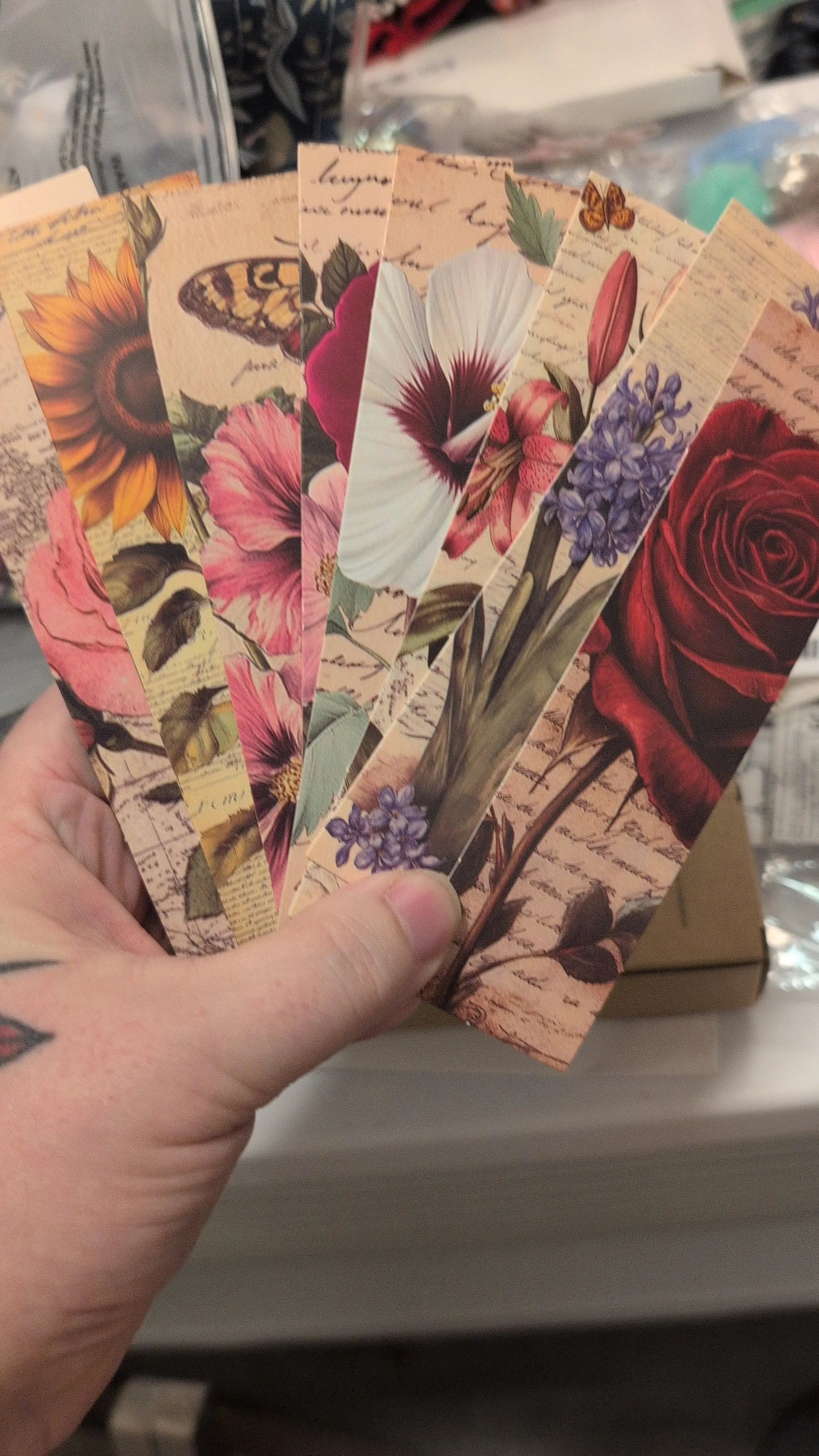Product image for 001 CHEAP ASS SHIPPING floral script bookmarks ONE 