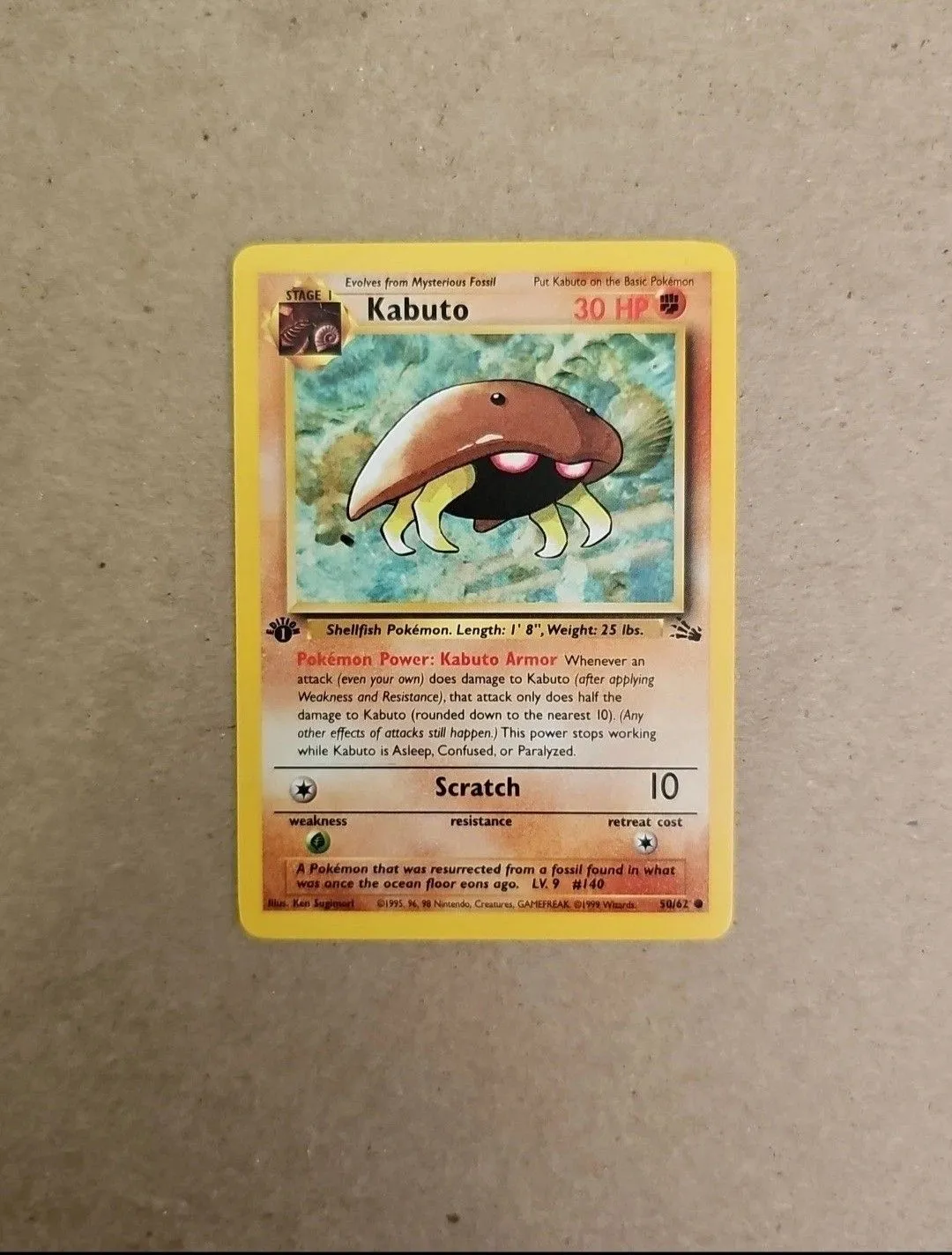 1st Edition Kabuto - 50/62 Fossil set - Pokemon card Light Play  Whatnot:  Shop, Sell, Connect