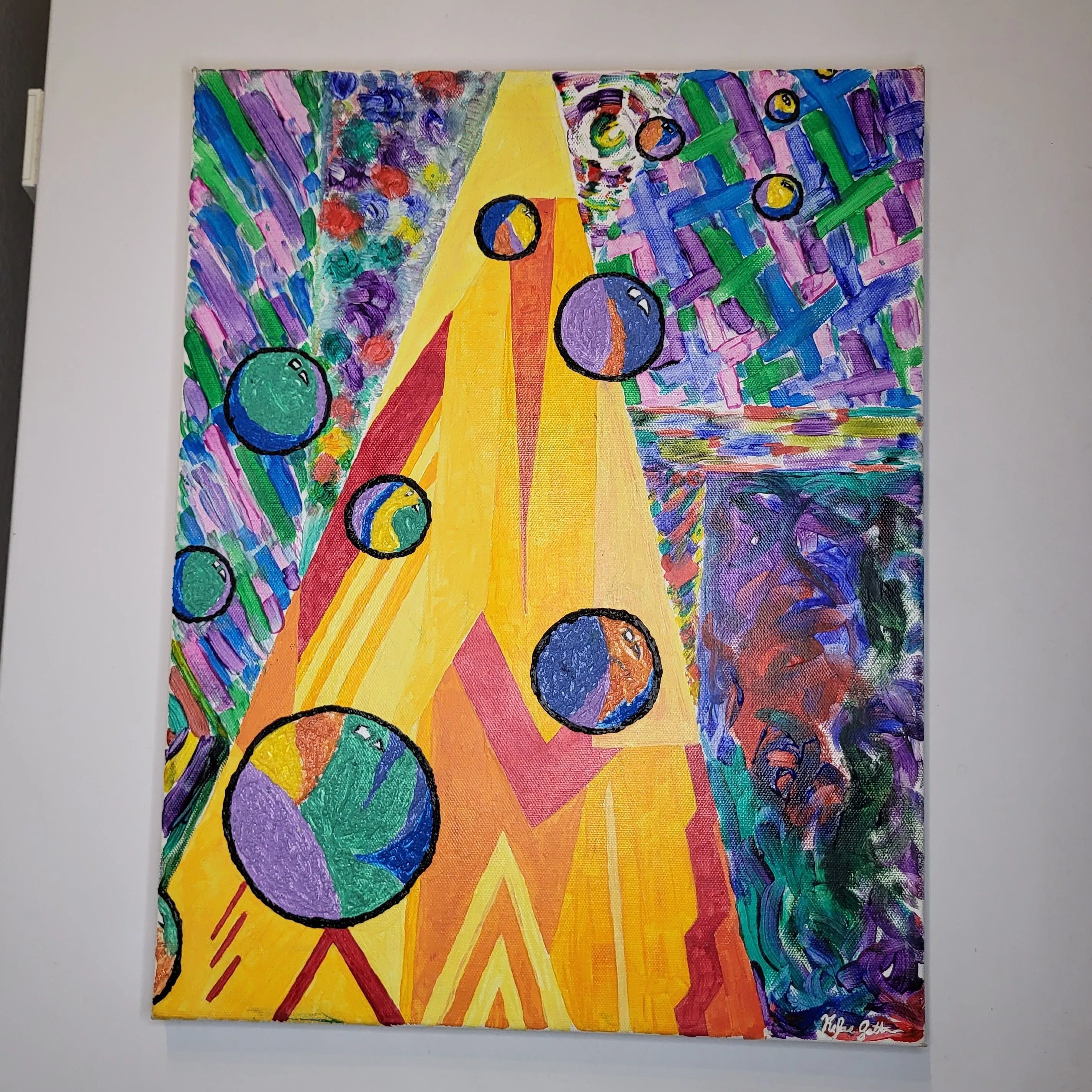 Product image for Bubble Beam -Textured Acrylic Painting 