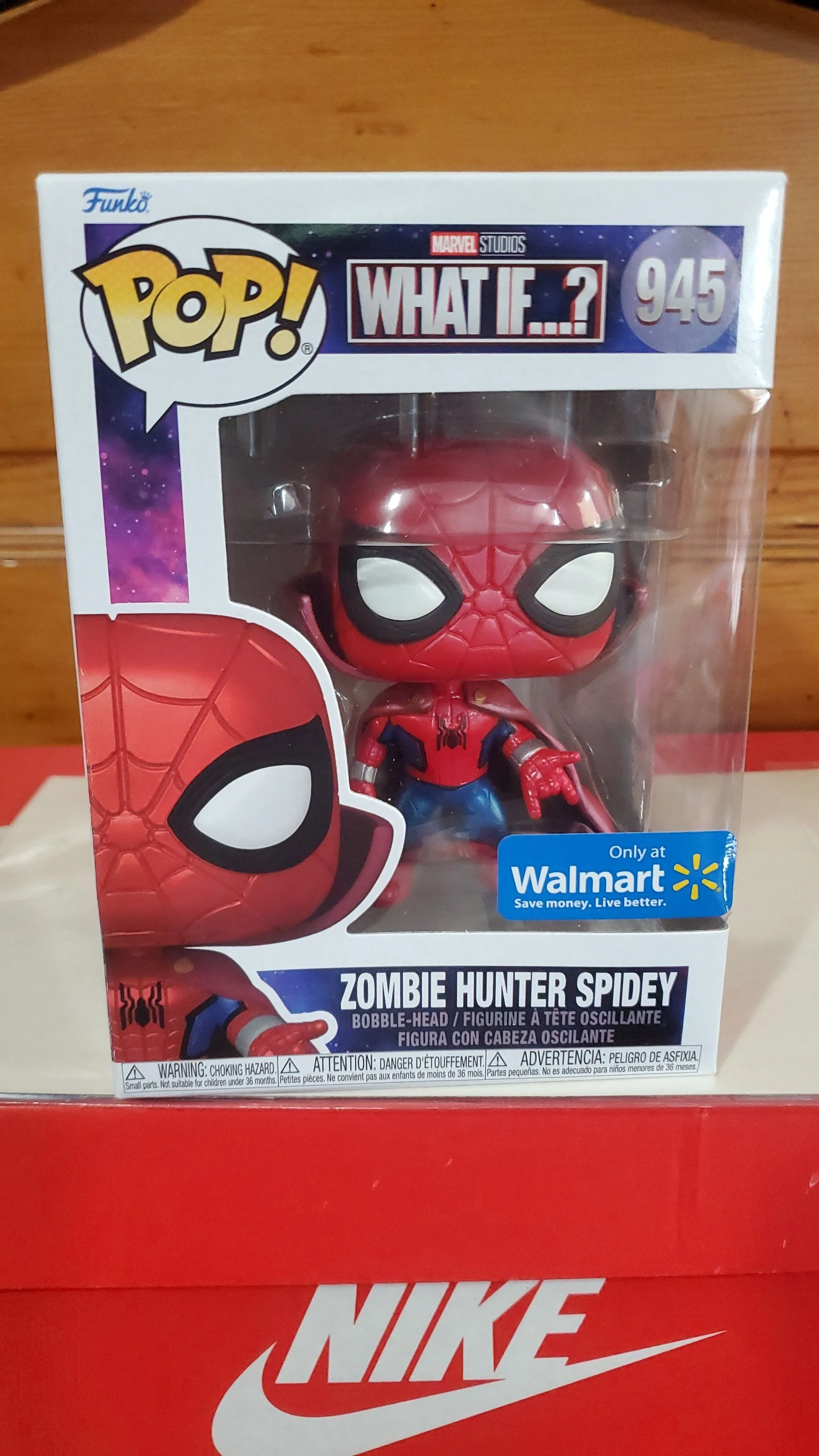 Product image for Funko Pop! Marvel #945 Zombie Hunter Spidey What If...? Walmart Exclusive