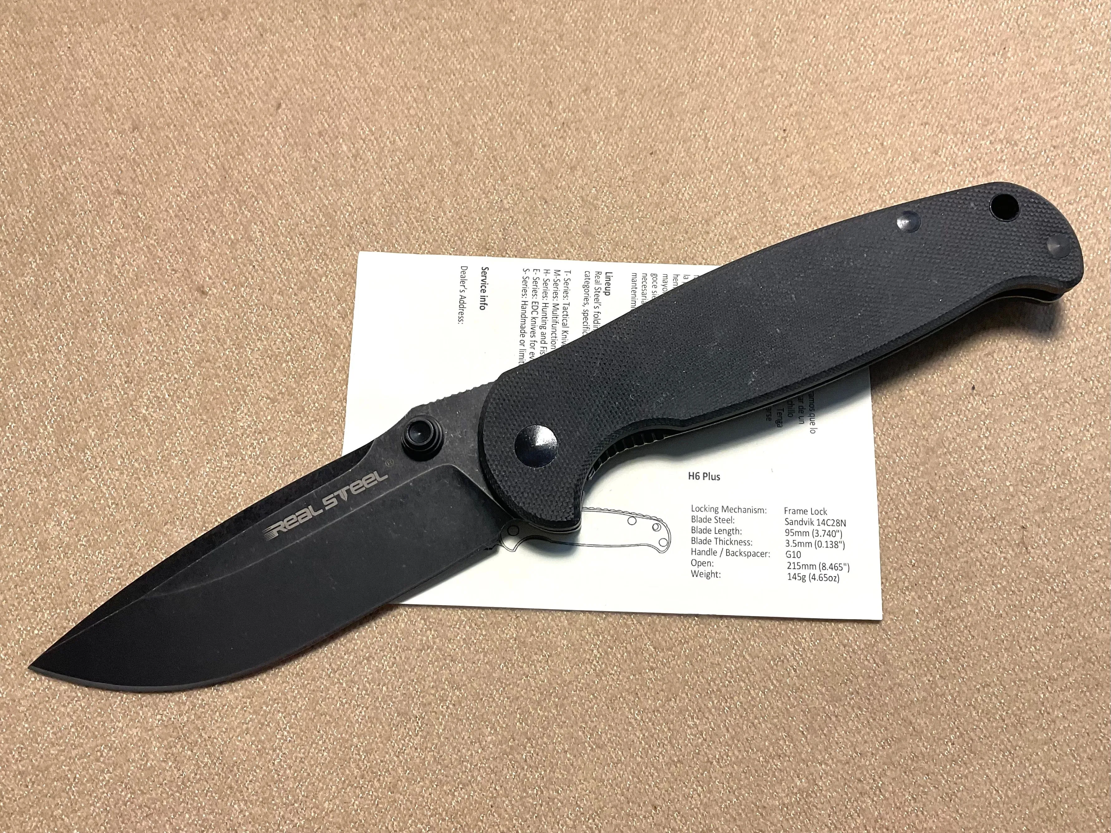 Product image for Real Steel Knives H6 Plus Black  #7789