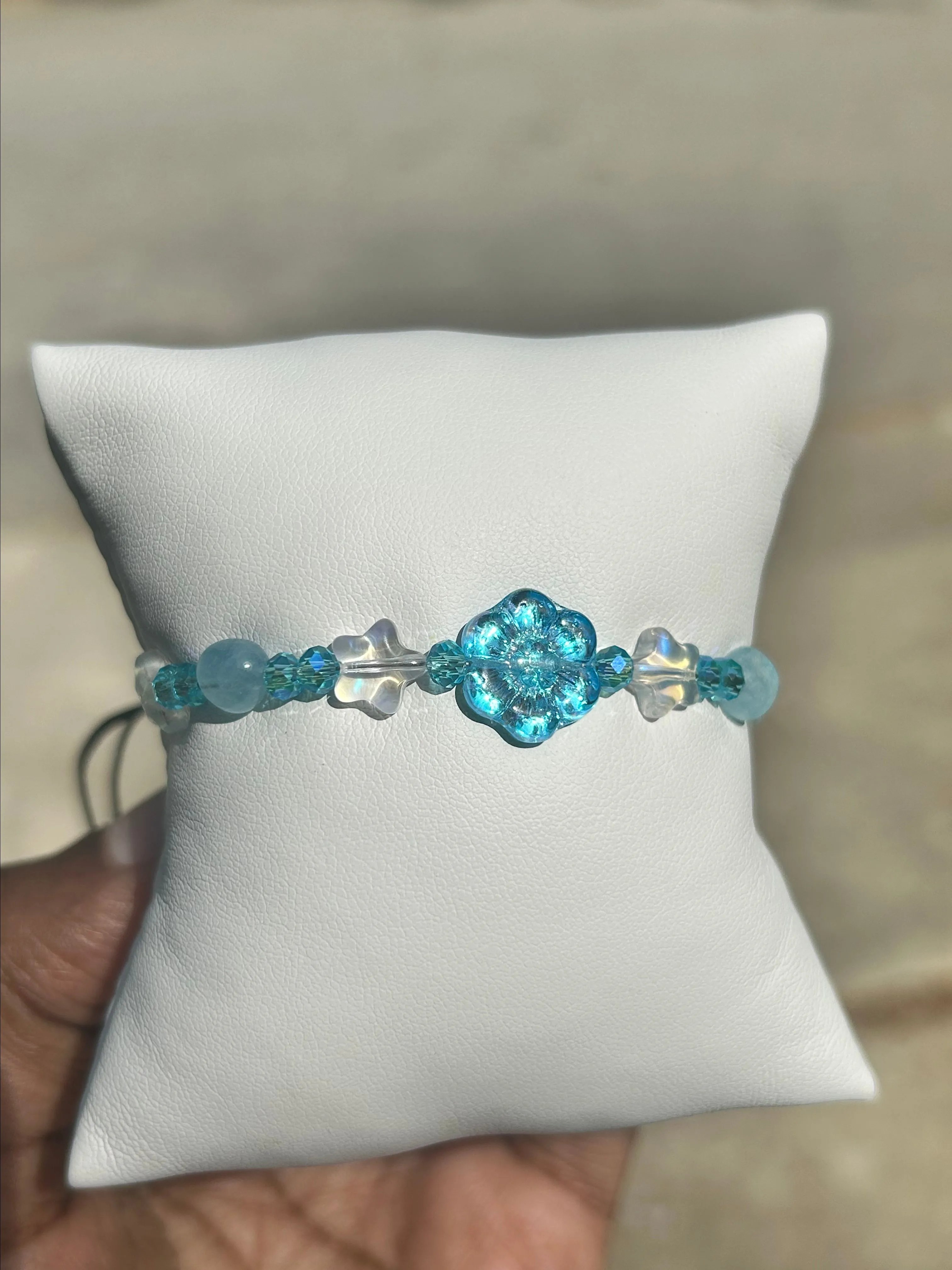Product image for Czech and Aquamarine Adjustable Bracelet