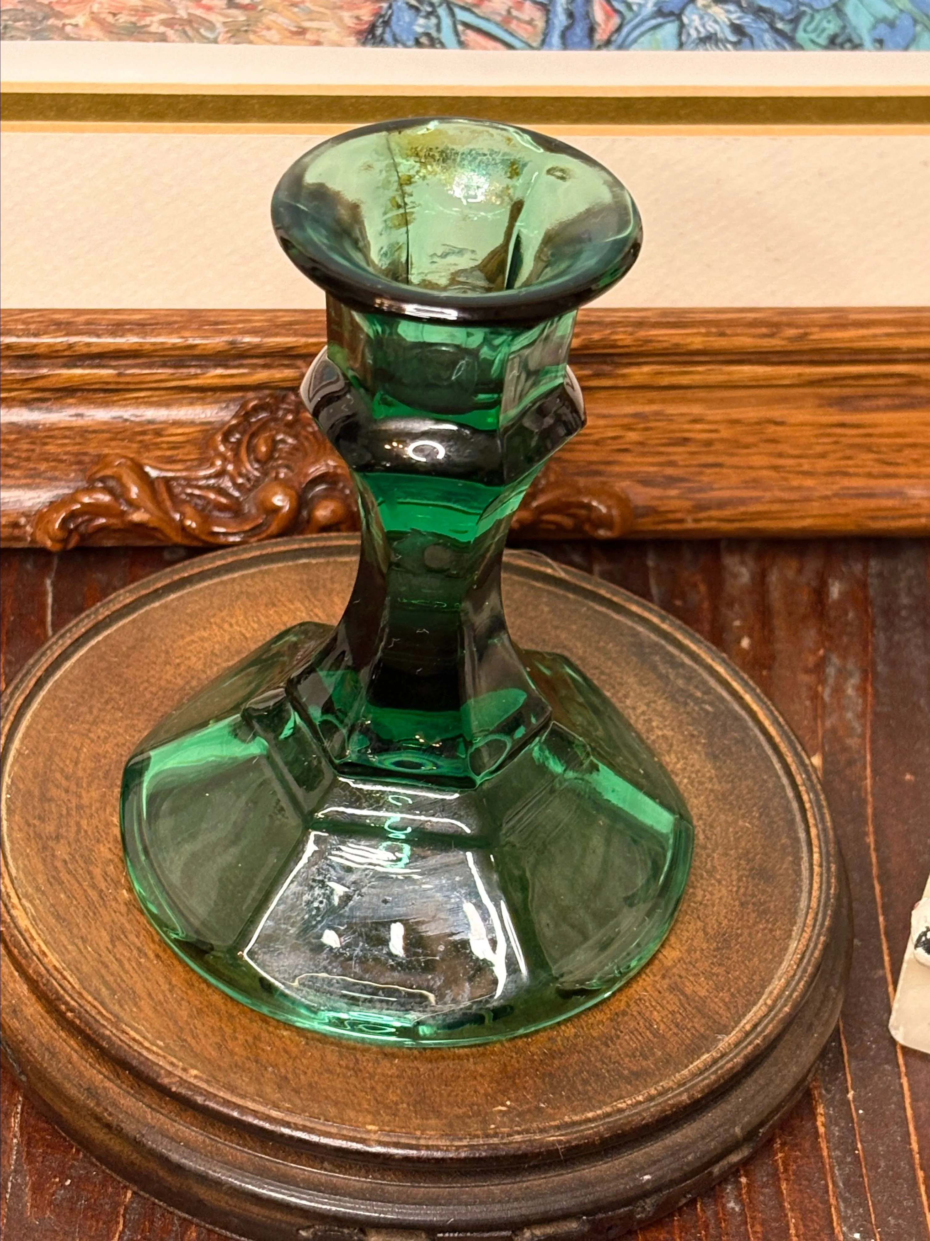Product image for 551 Green Glass Candle Holder