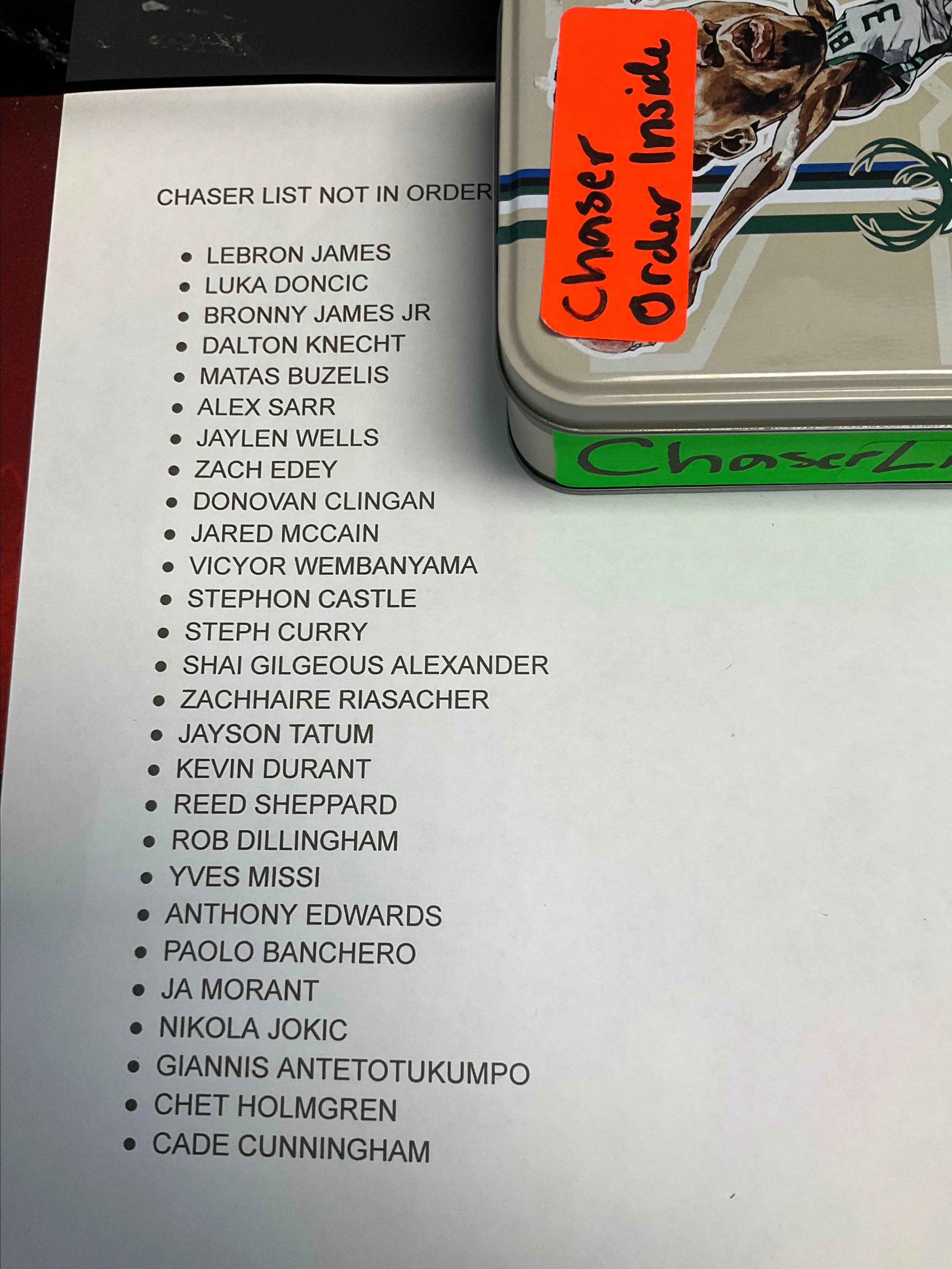 Product image for CHASER LIST DO NOT BUY