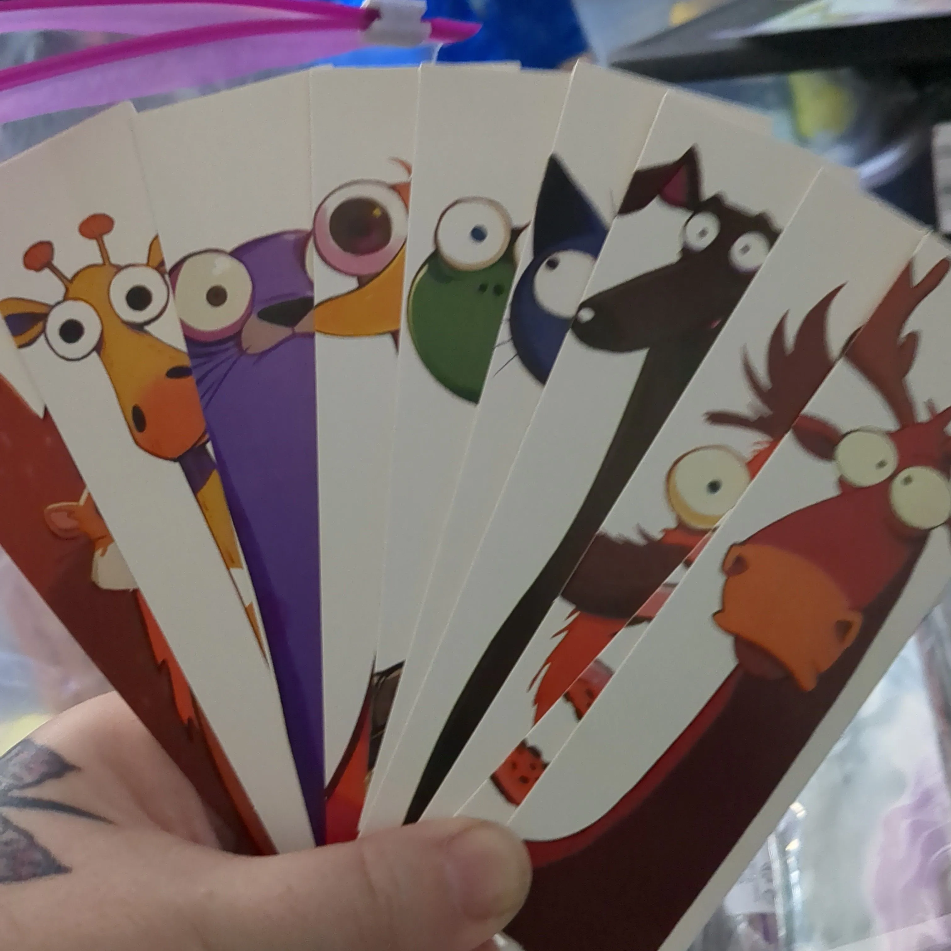 Product image for CHEAP ASS SHIPPING!! ONE crazy-eyed animal bookmark