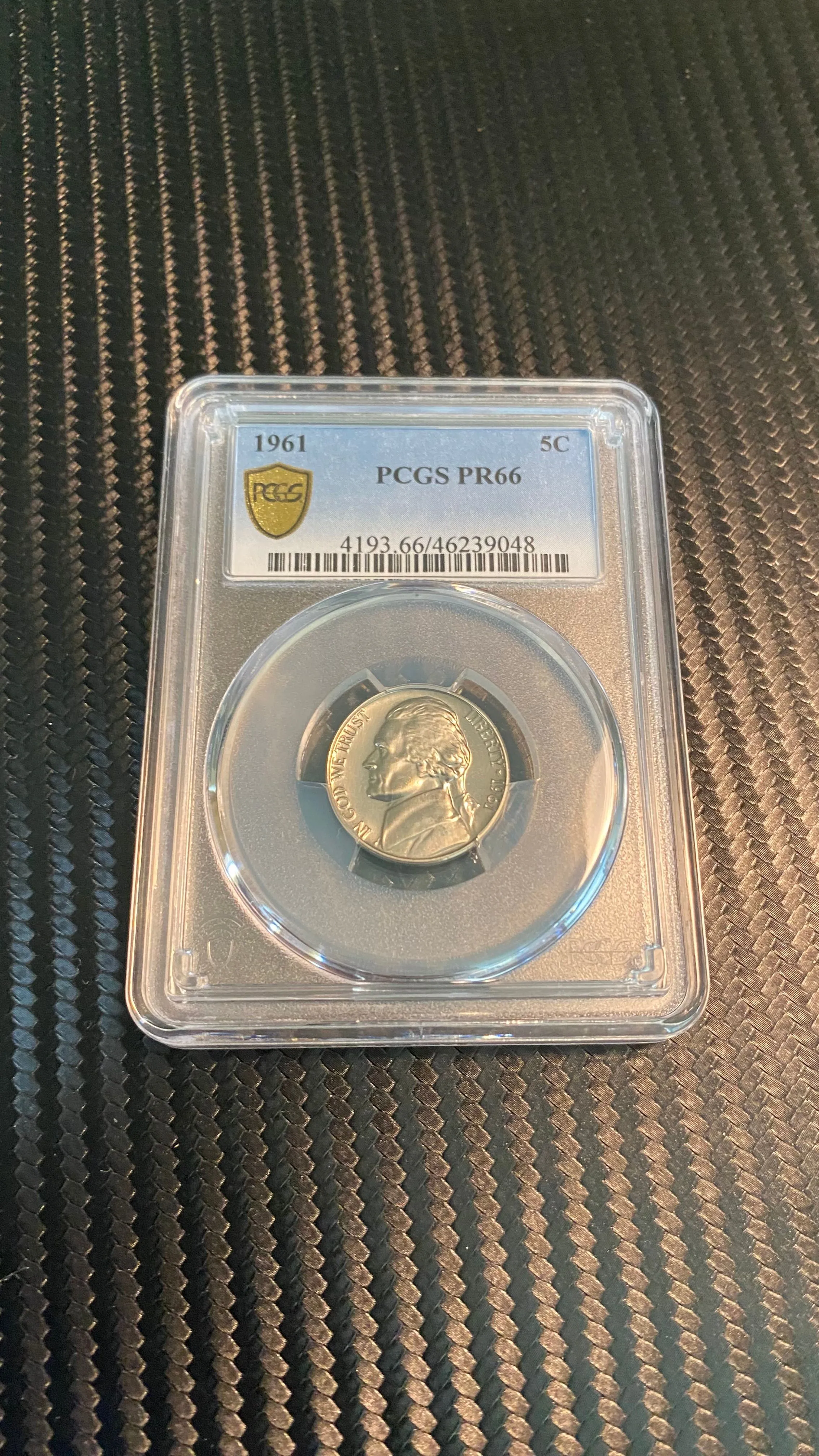 Product image for 1961 JEFFERSON NICKEL PCGS PR66 