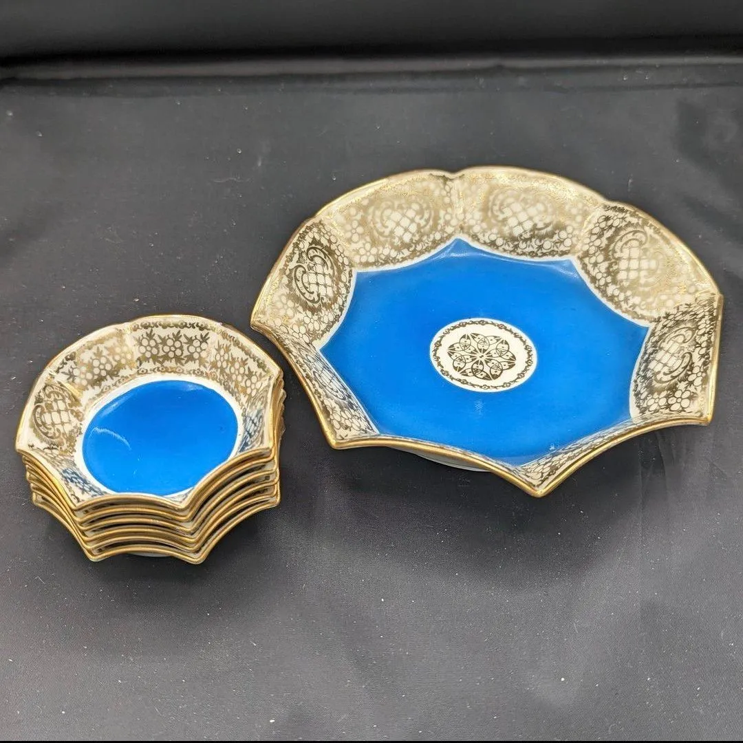 Product image for 18.Vtg Salt Dish w/ 6 Salt Dips