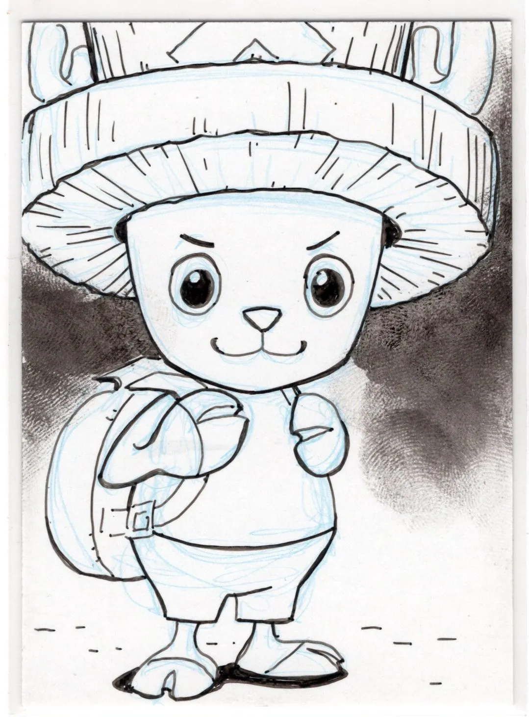 Product image for An ORIGINAL b&w Art on Sketch Card! Chopper
