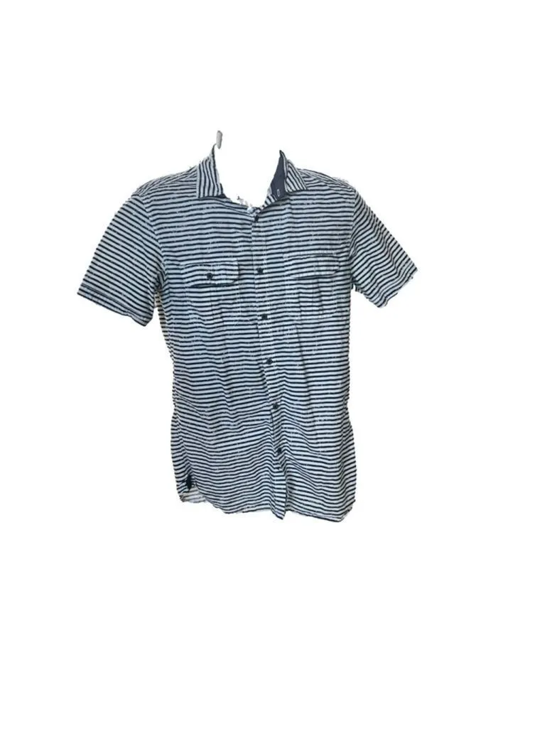 Product image for Men's Free Planet Striped Short Sleeve Shirt Size M Blue White