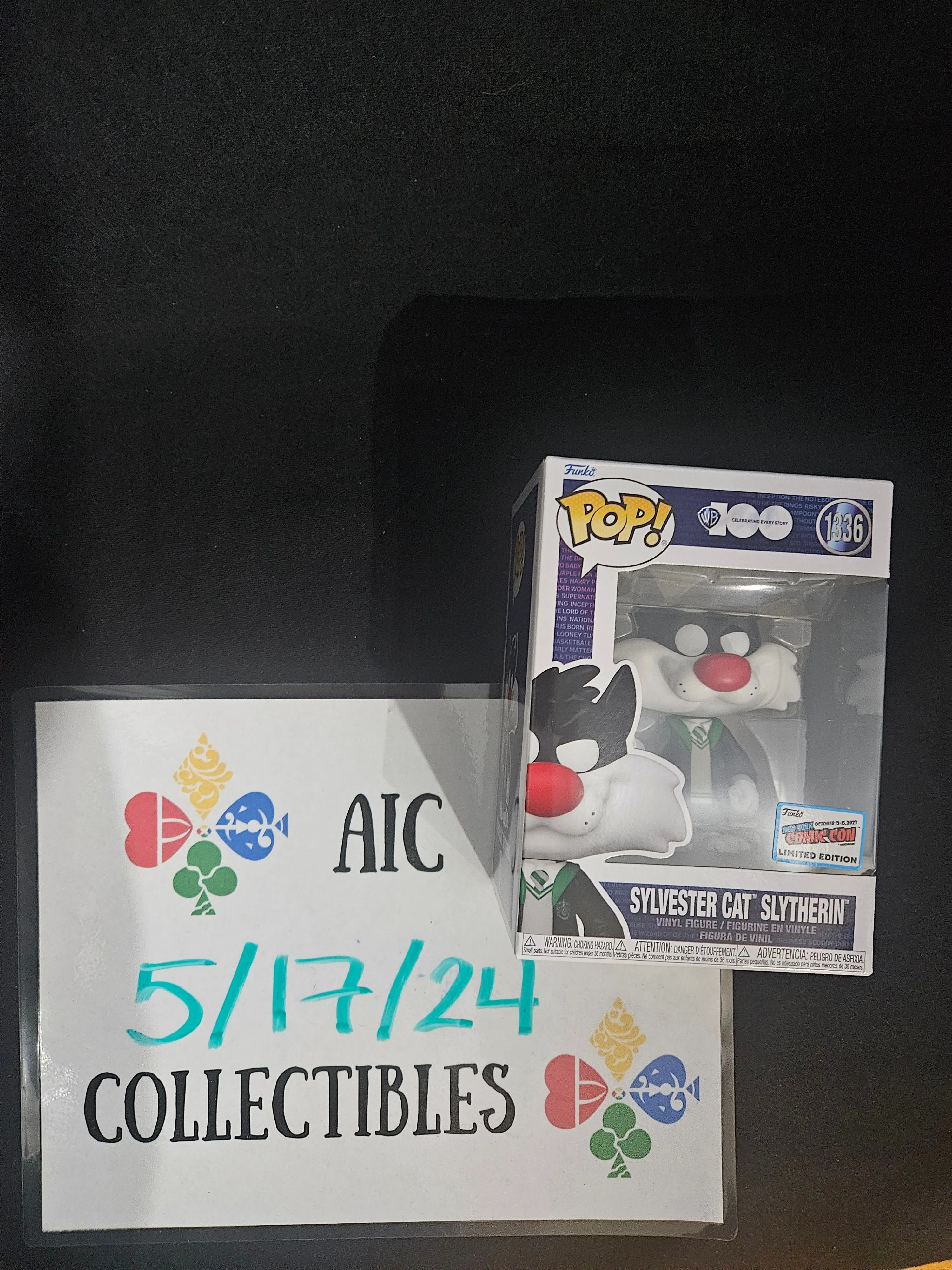 Product image for Funko Pop! Vinyl: Looney Tunes - Sylvester Cat Slytherin - NYCC (Con Sticker)