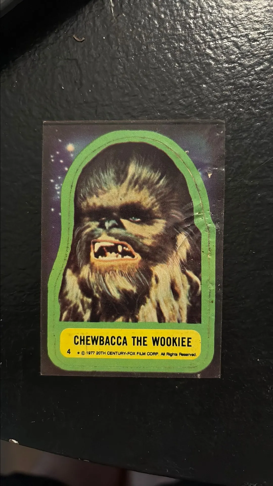 Product image for Chewbacca 1977 Topps Star Wars Sticker Card. Read Details!