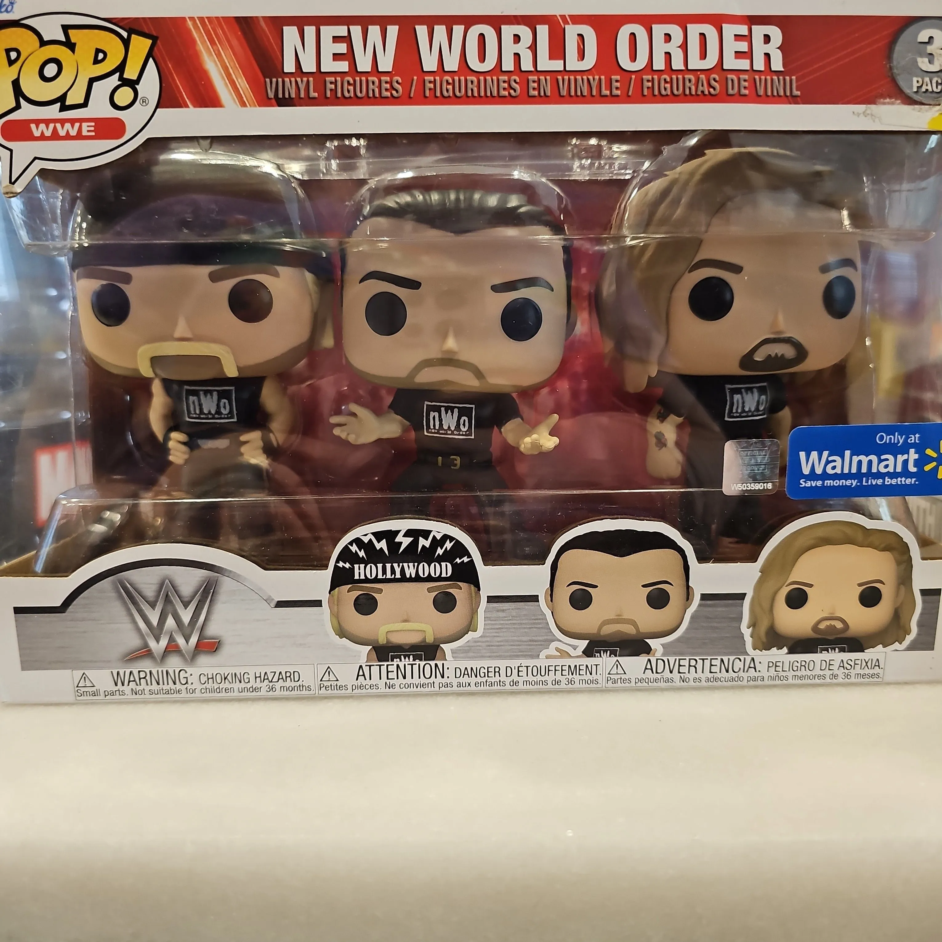 Product image for Exclusive. WWE nWo"New World Order" Funko Pop 3 pack Hulk Hogan Scott Hall Kevin Nash. Rare Misprint
