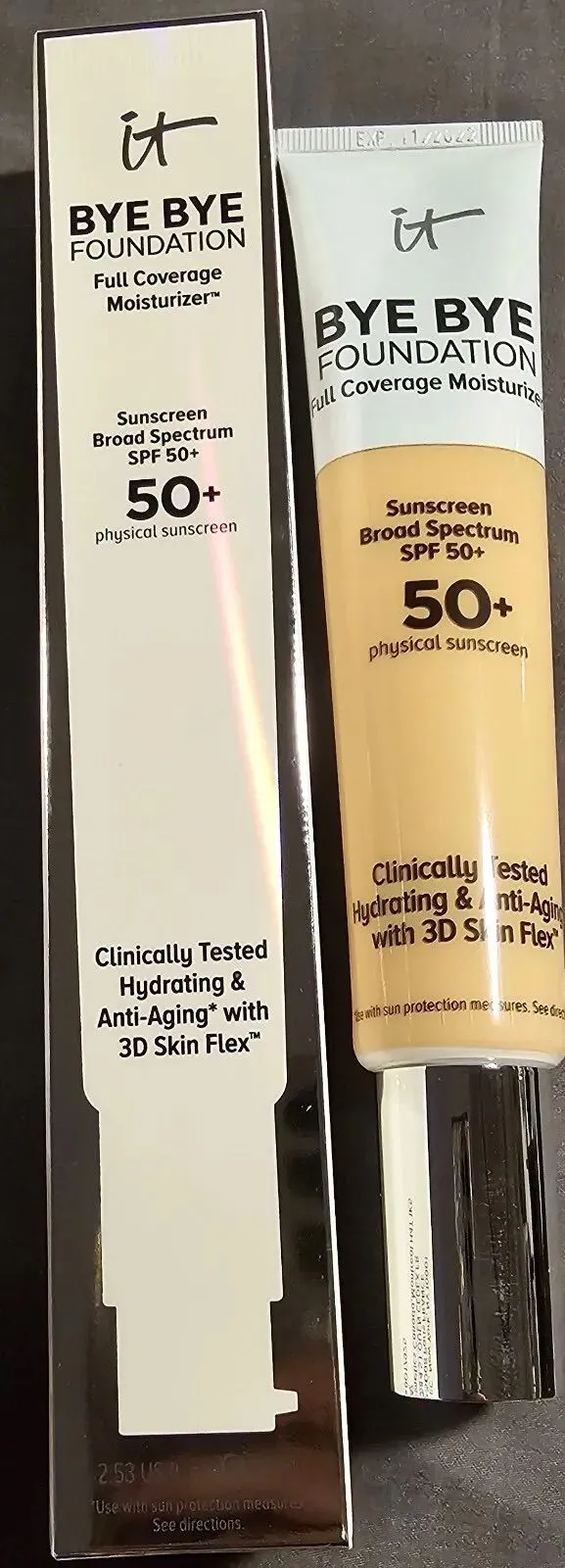 Product image for It Cosmetics Bye Bye Foundation F/C Moisturizer JUMBO Light/Med 2.53 Oz NIB