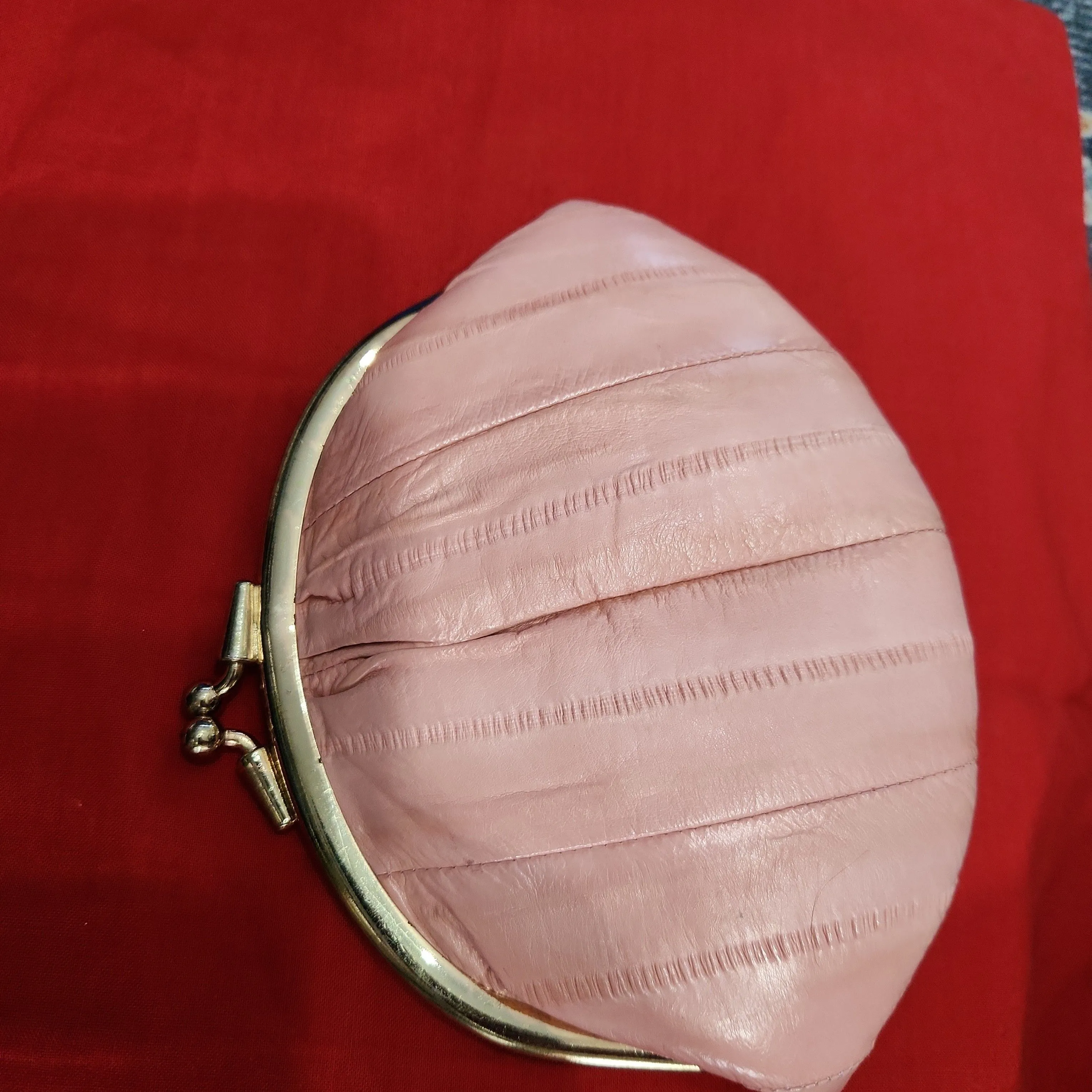 Product image for  Pink WATERPROOF EEL SKIN LARGE DOUBLE COIN CHANGE PURSE WALLET (Pink)