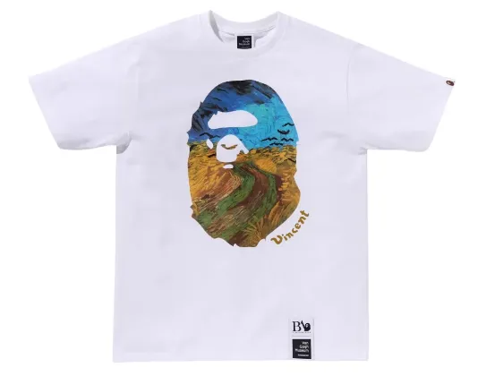 Product image for Bape x VGM Ape Head Wheatfield Tee #2 White - size M, L