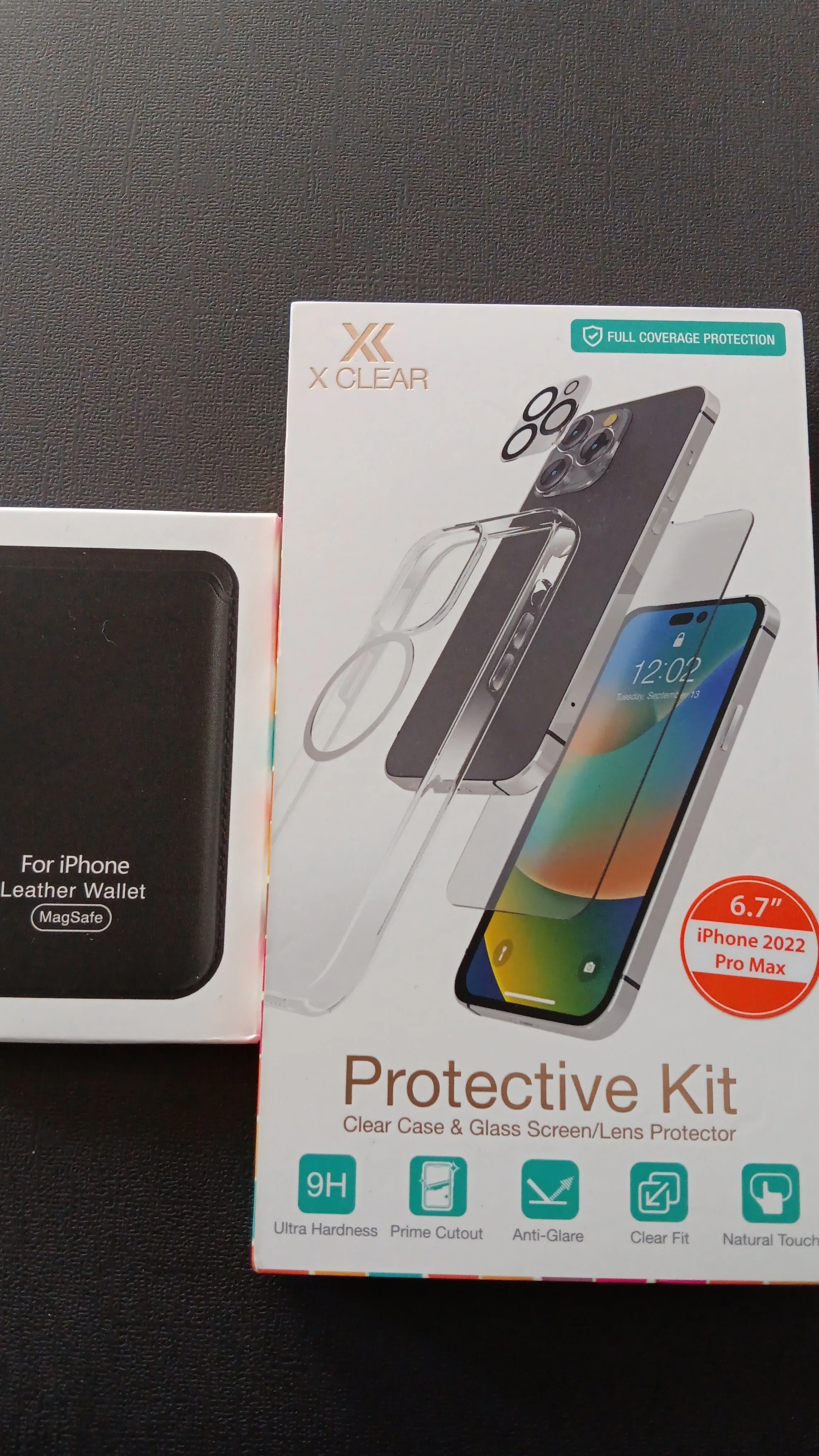 Product image for Clear iphone fourteen pro max phone case and screen protector bundle