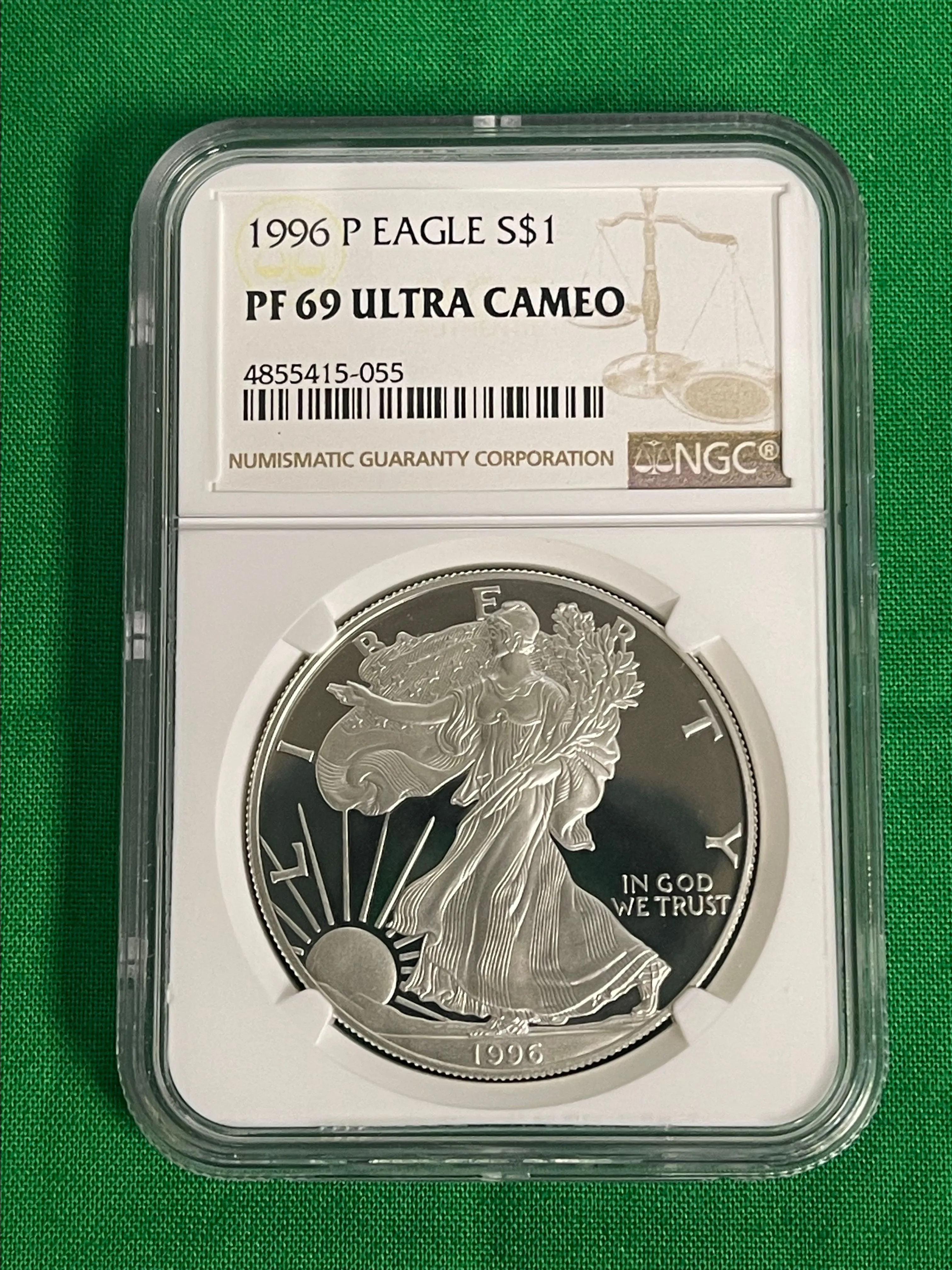 Product image for 1996 P Silver Eagle PF69 Ultra Cameo Proof